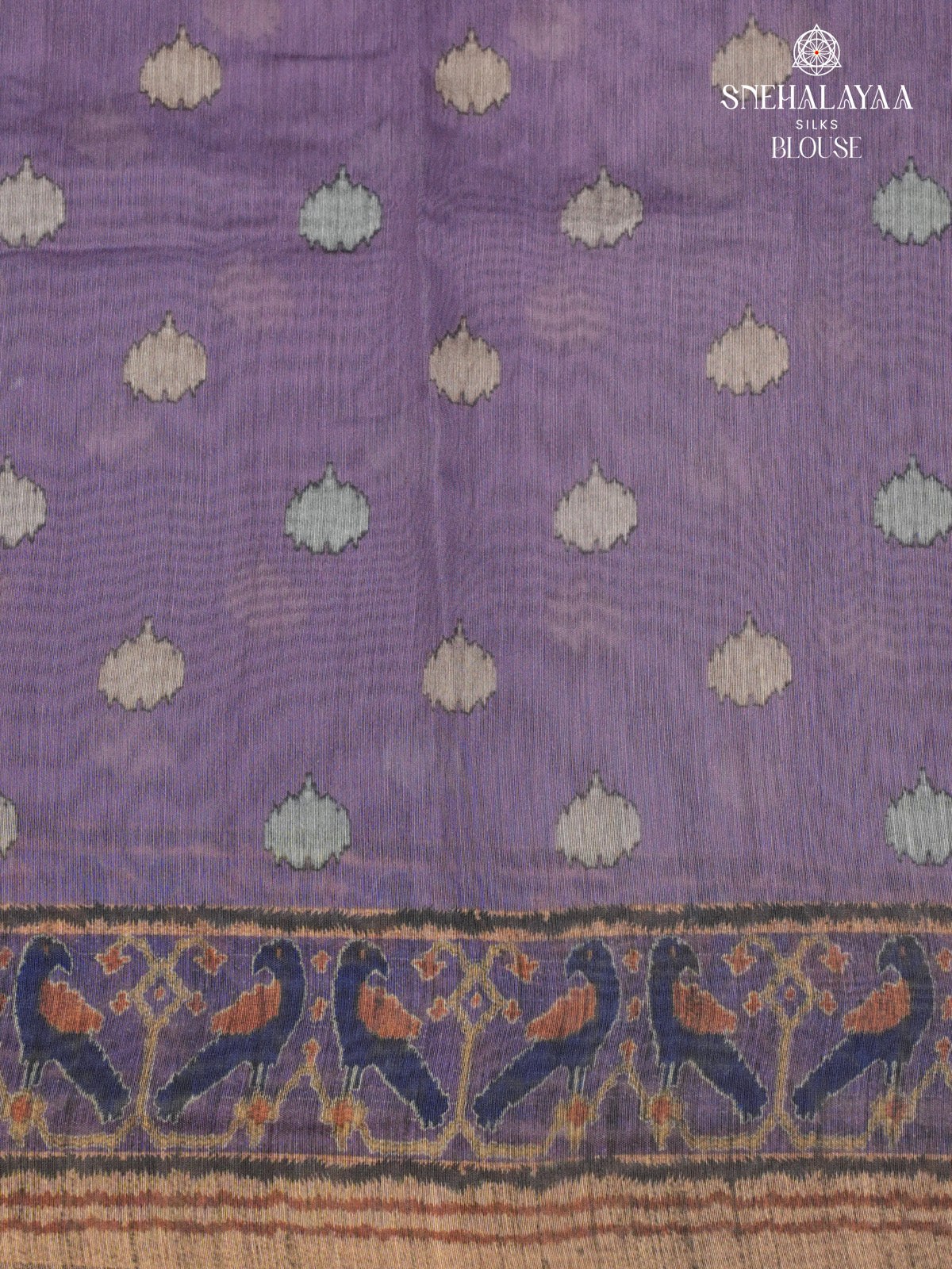 Lavender Linen Embroidery Saree
