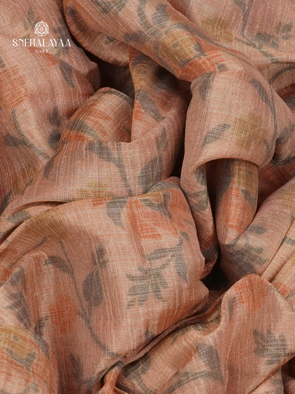 Peach Linen Tissue Saree