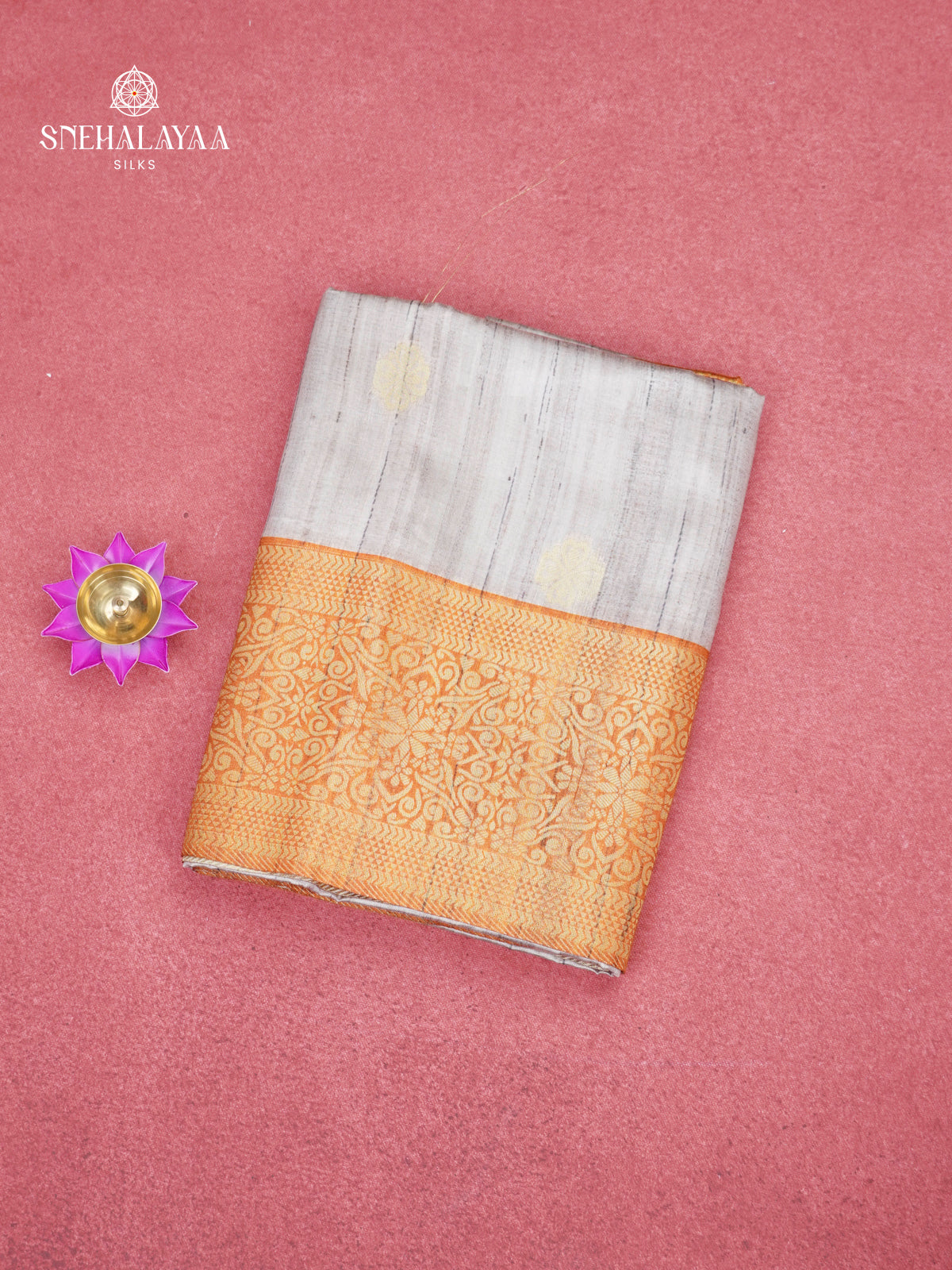 Beige Jute Saree