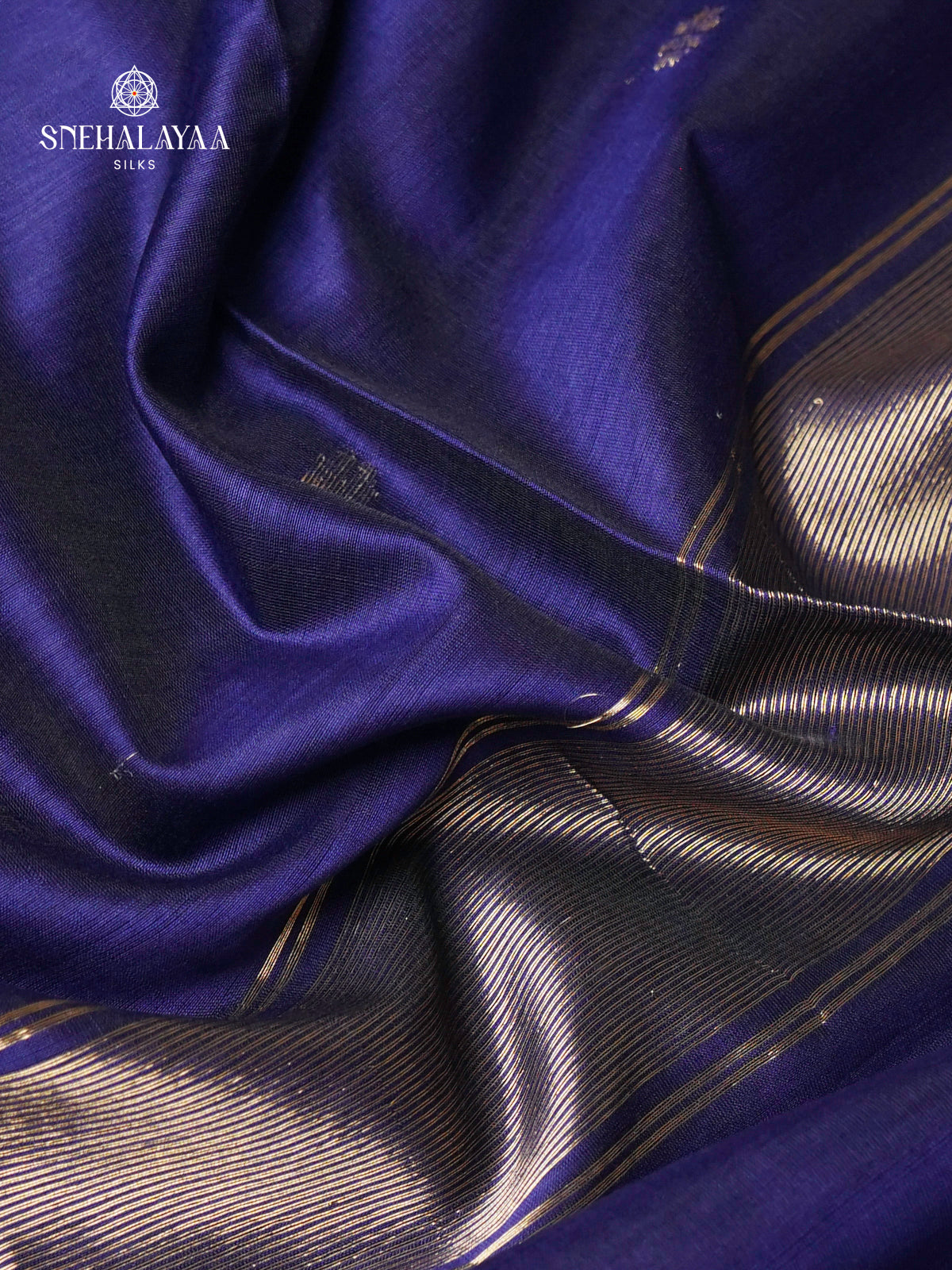 Navy Blue Maheshwari Silk Cotton Saree