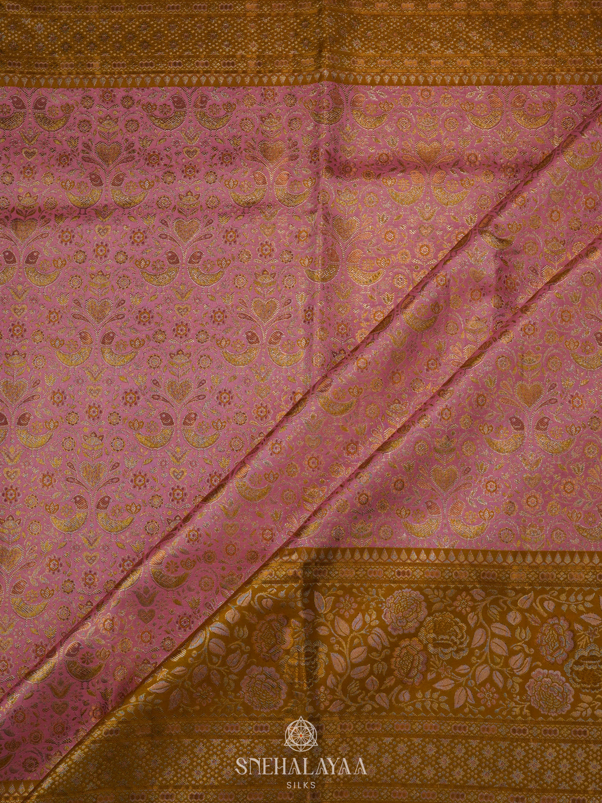 Pink Kanjivaram Silk Saree