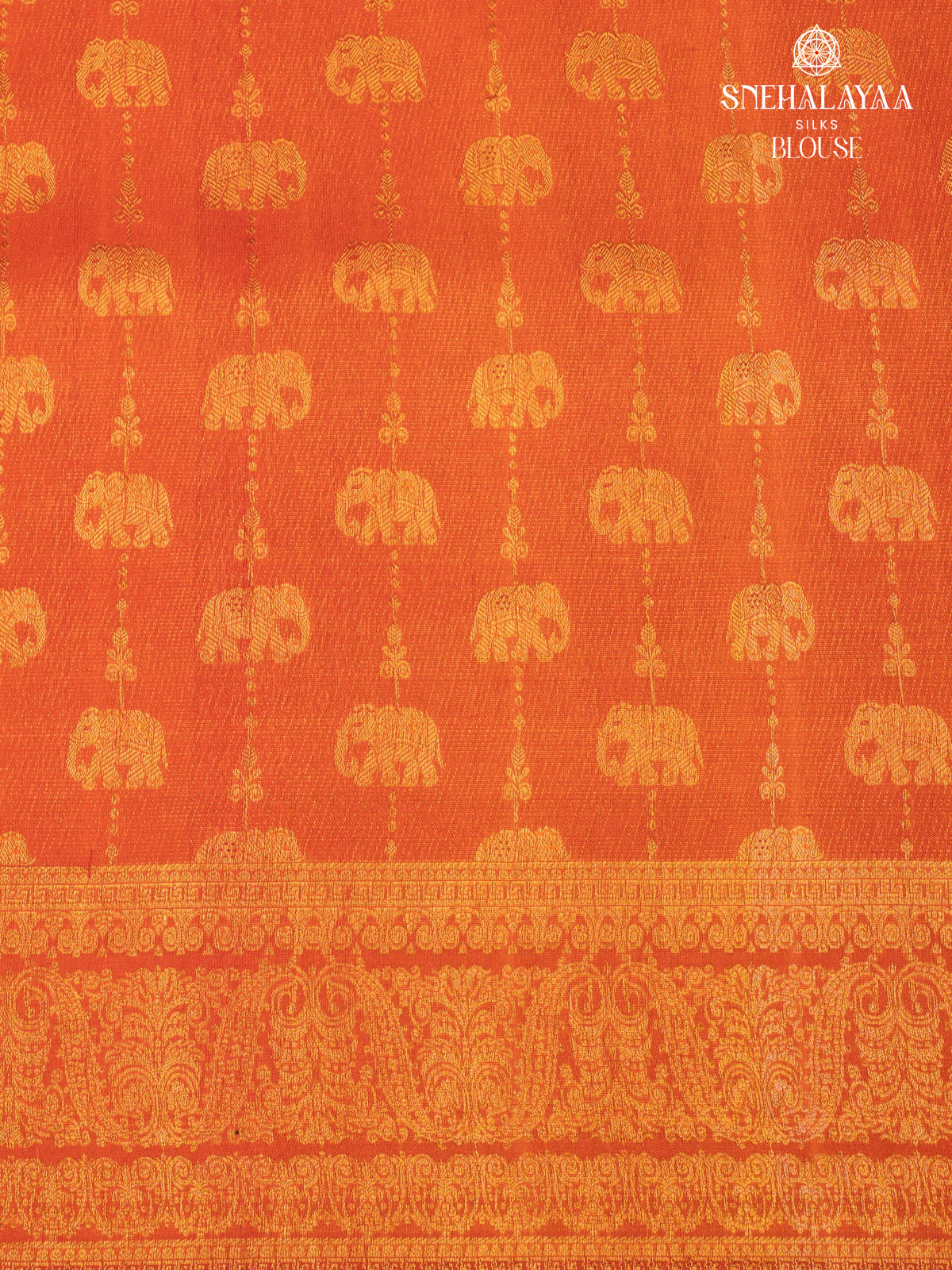 Rust Orange Kanjivaram Silk Saree