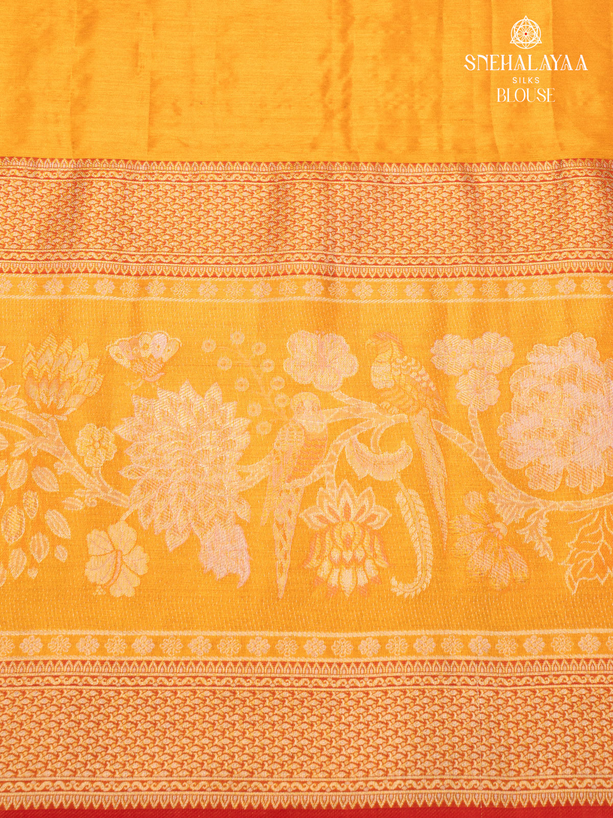 Saffron Kanjivaram Silk Saree