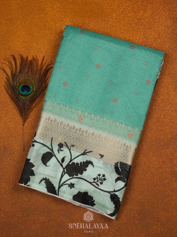 Green Printed Kota Saree