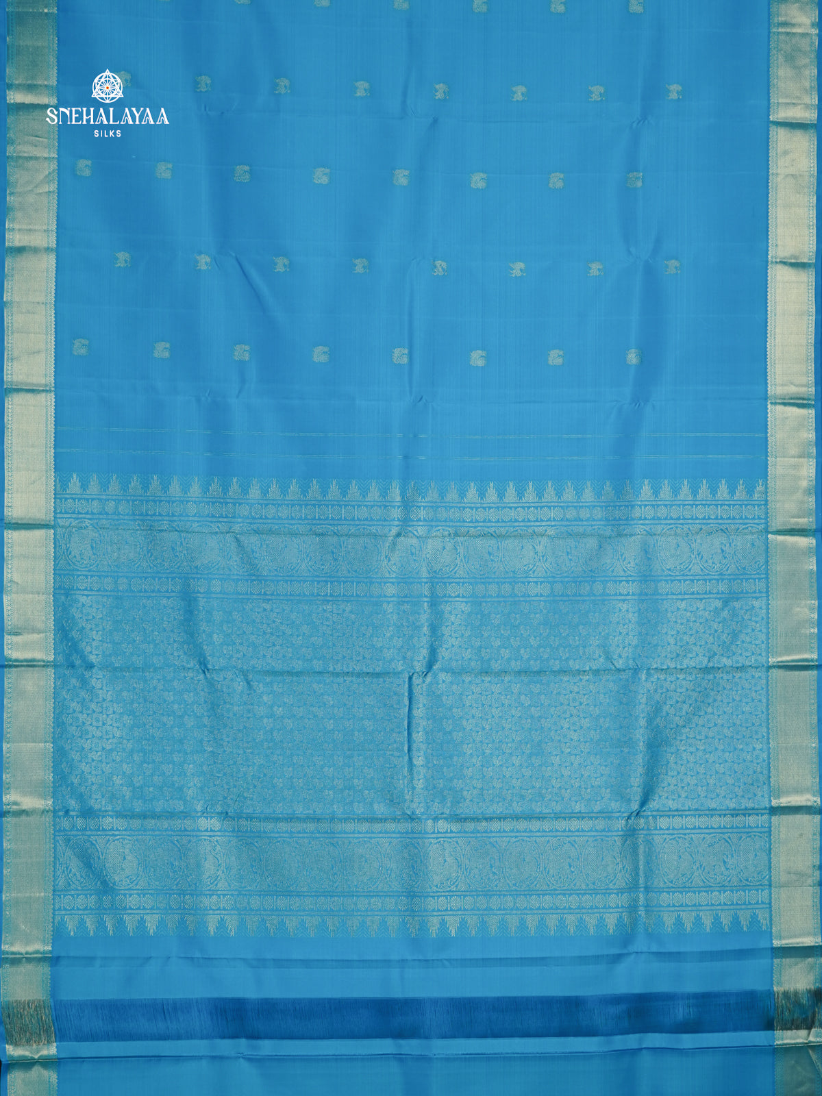 Sky Blue Kanjivaram Silk Saree