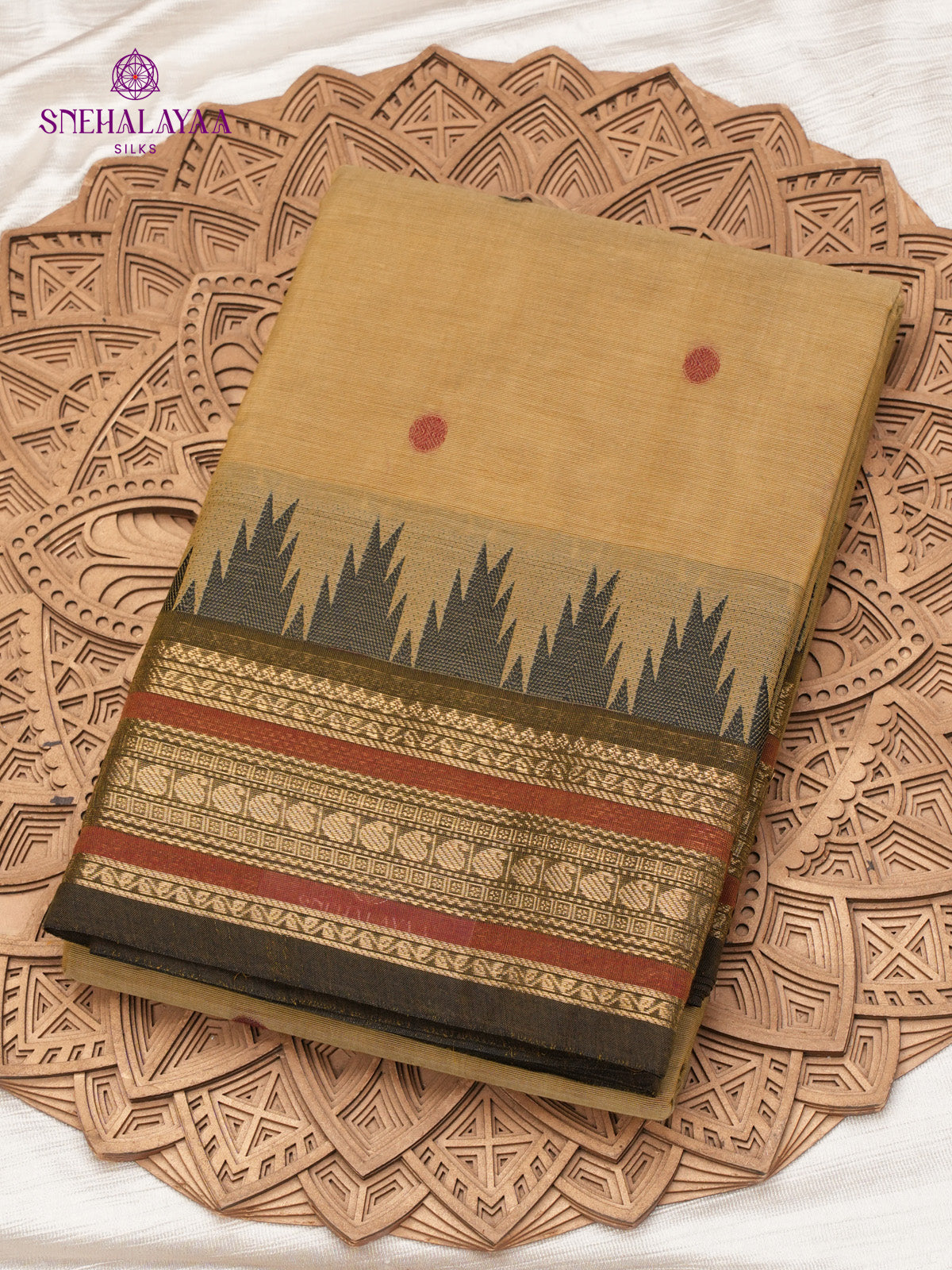 Mustard Kanchi Cotton Saree