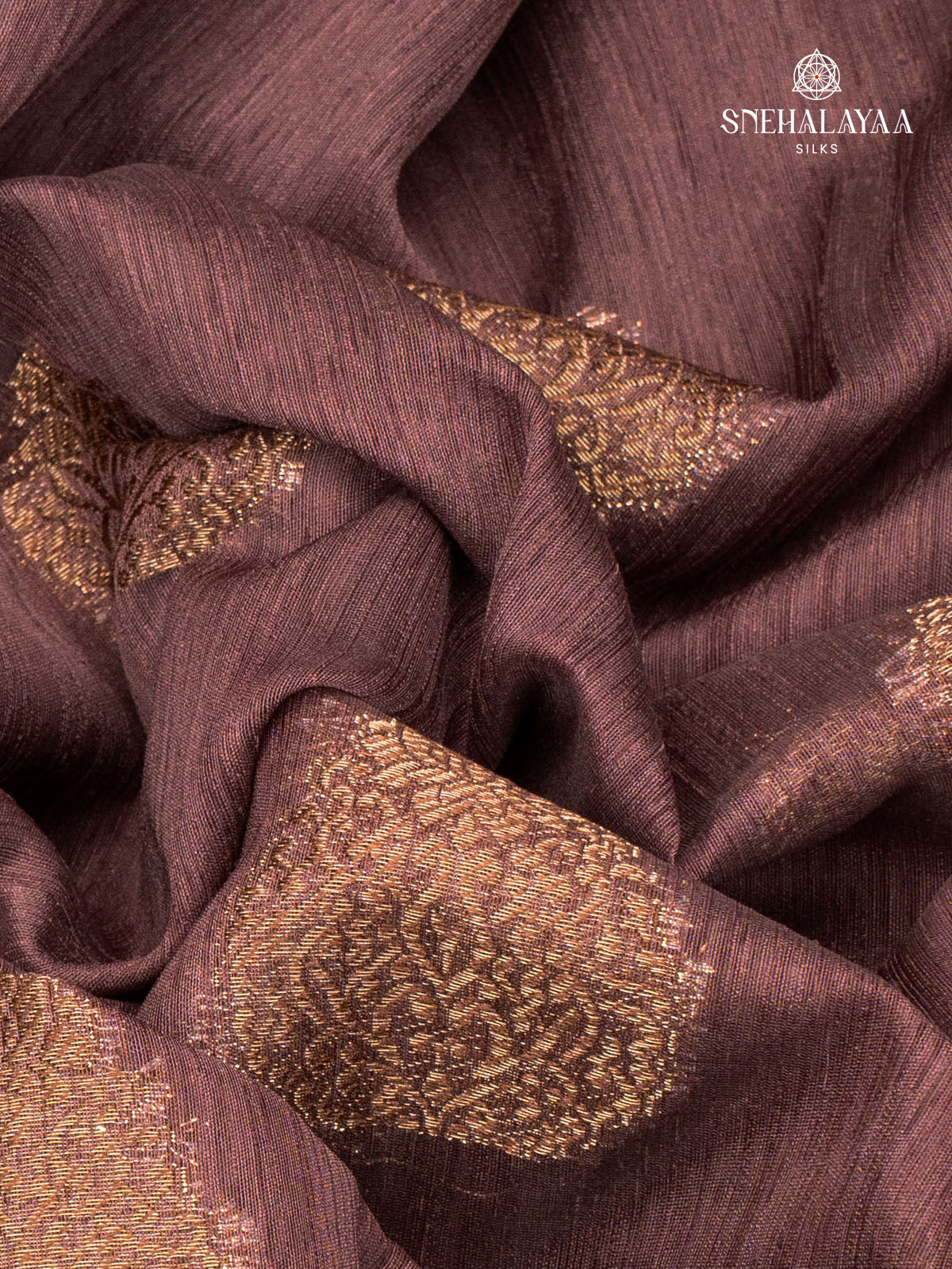 Brown Banaras Jute Saree