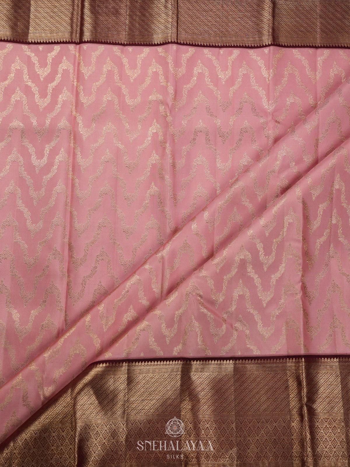 Pale Pink Kanjivaram Silk Saree