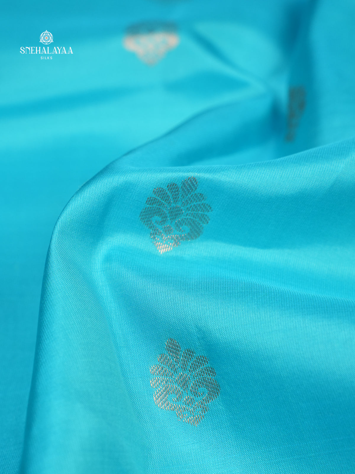 Ocean Blue Kanjivaram Silk Saree
