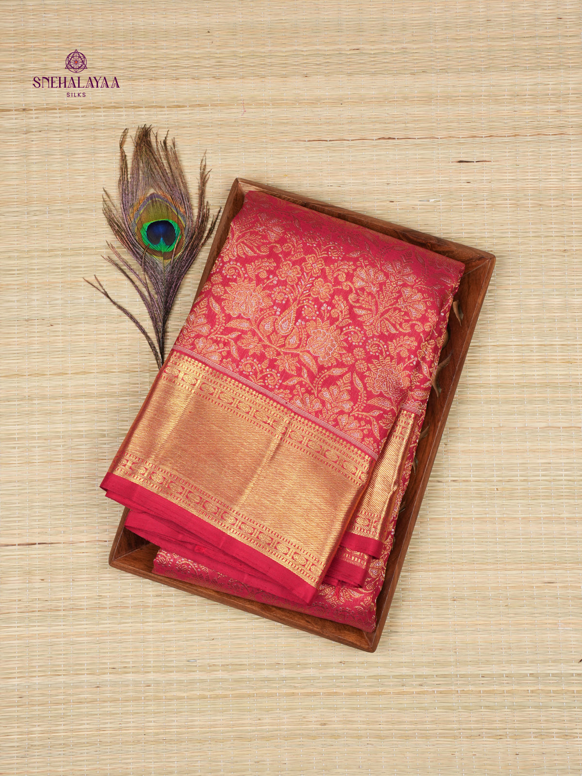 Pink Kanjivaram silk saree