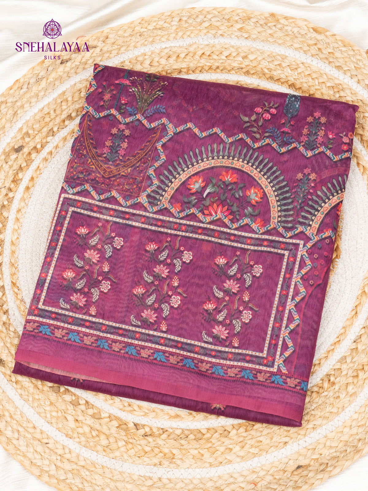 Magenta Linen Saree