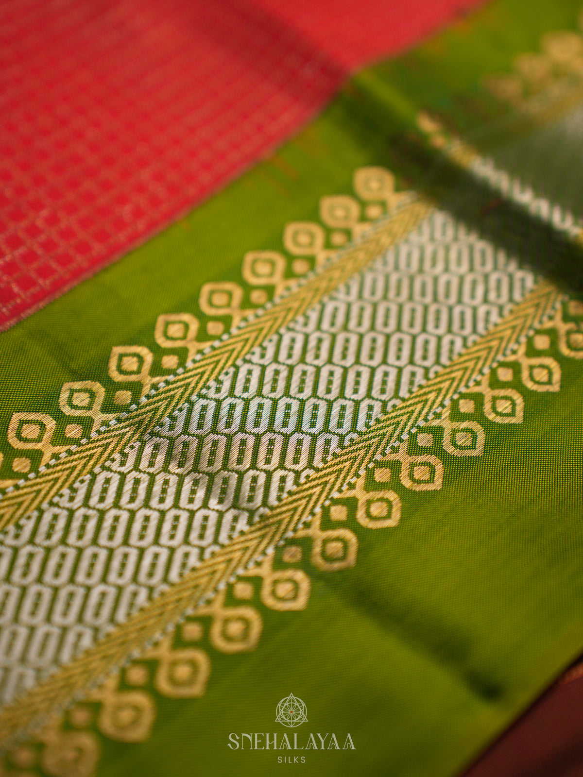 Rust Orange Kanjivaram Silk saree