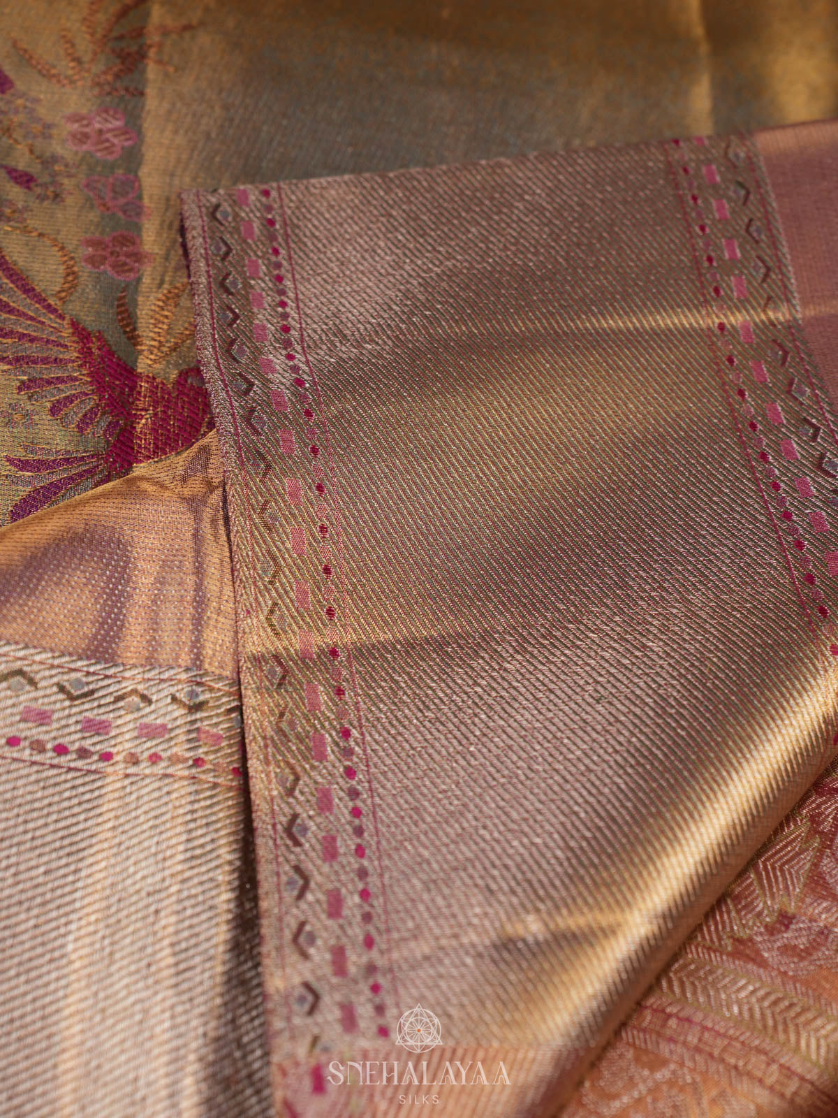 Dusty Rose Kanjivaram Silk Saree