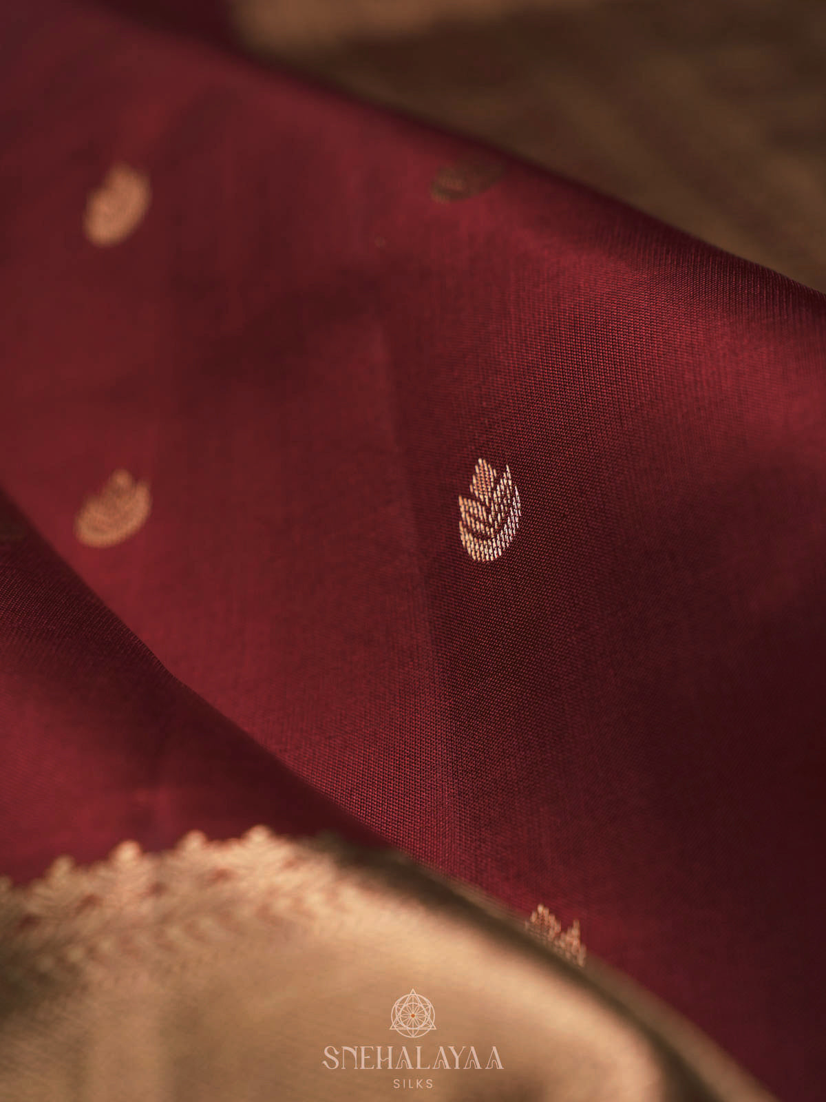 Maroon Kanjivaram silk saree