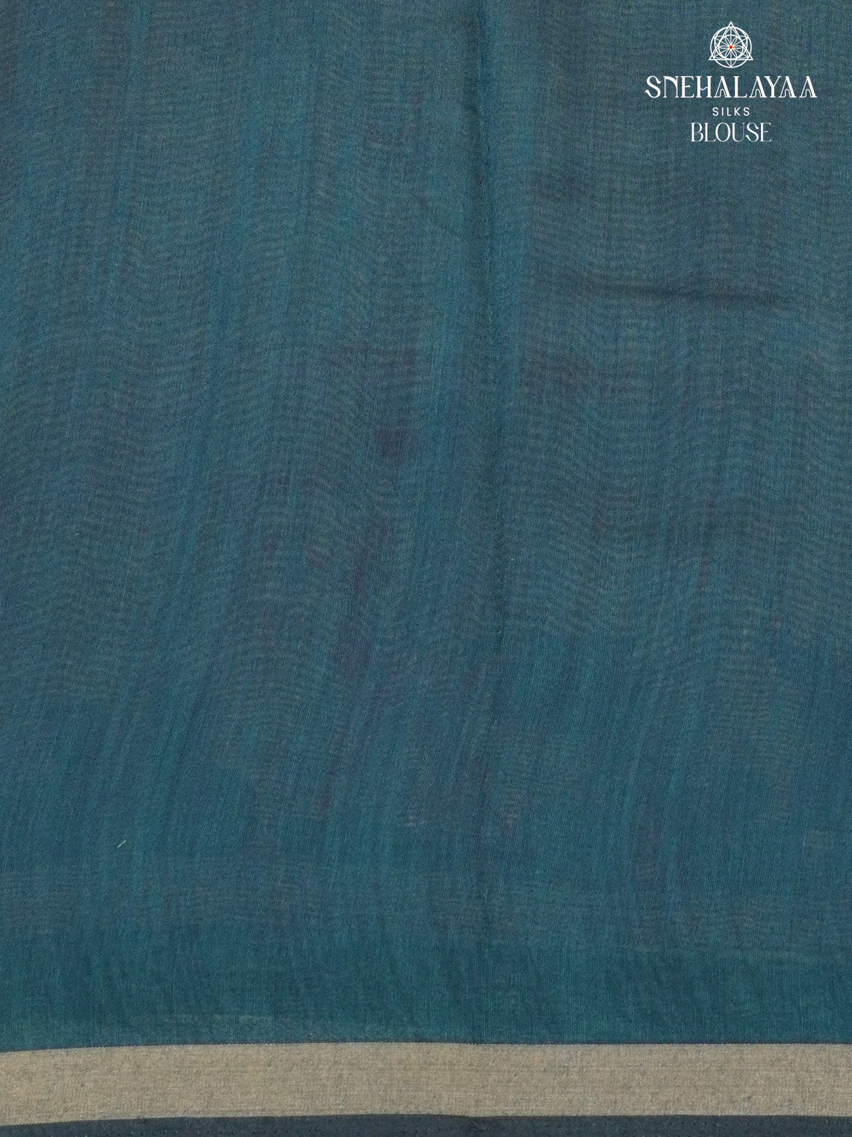 Beige With Teal Blue Border Munga Tussar Saree