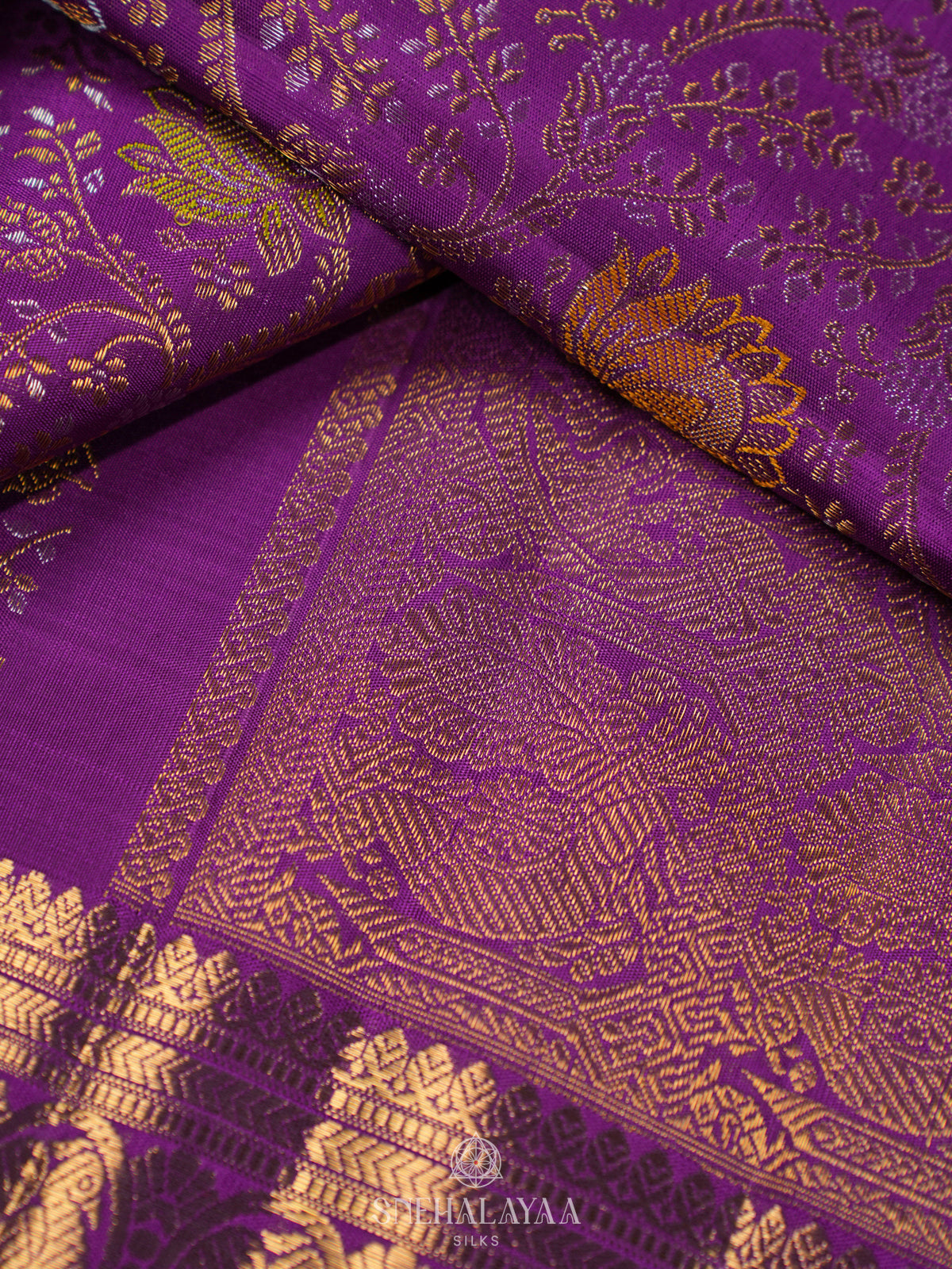 Purple Kanjivaram Silk Saree