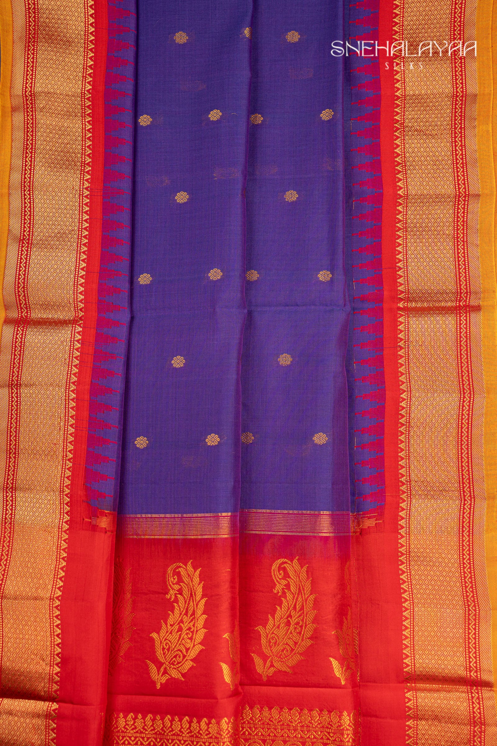 Violet Gadwal Silk Cotton Saree