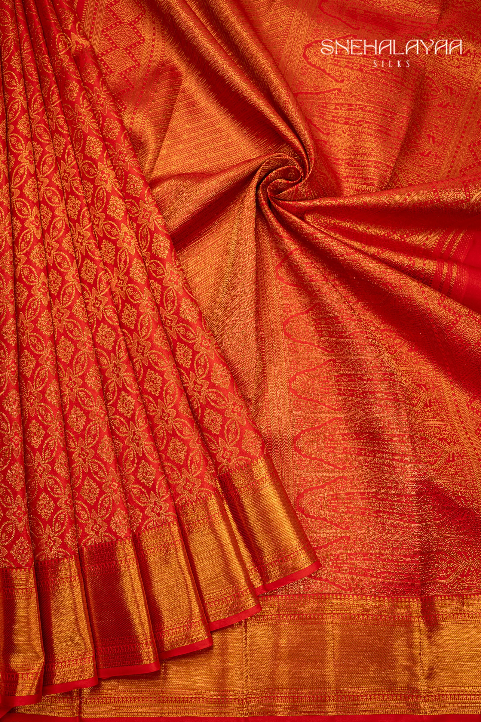 Crimson Red Kancheevaram Silk Saree