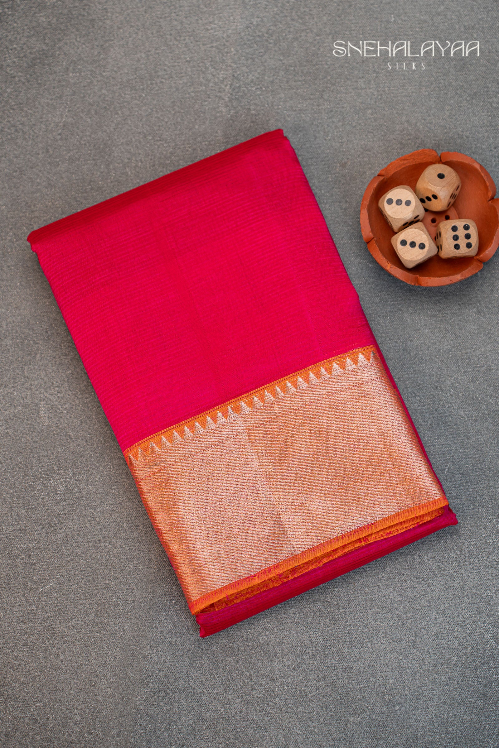 Rani Pink Mangalgiri Silk Saree
