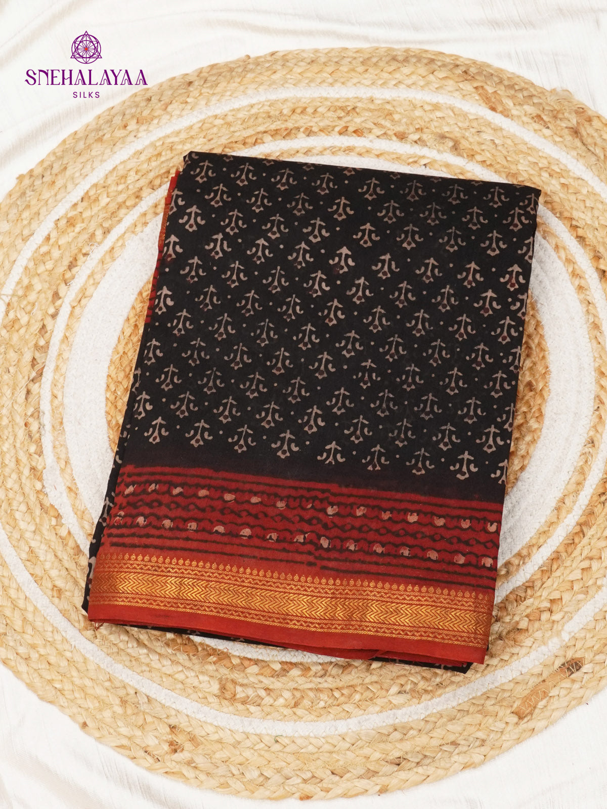 Black Chanderi Saree