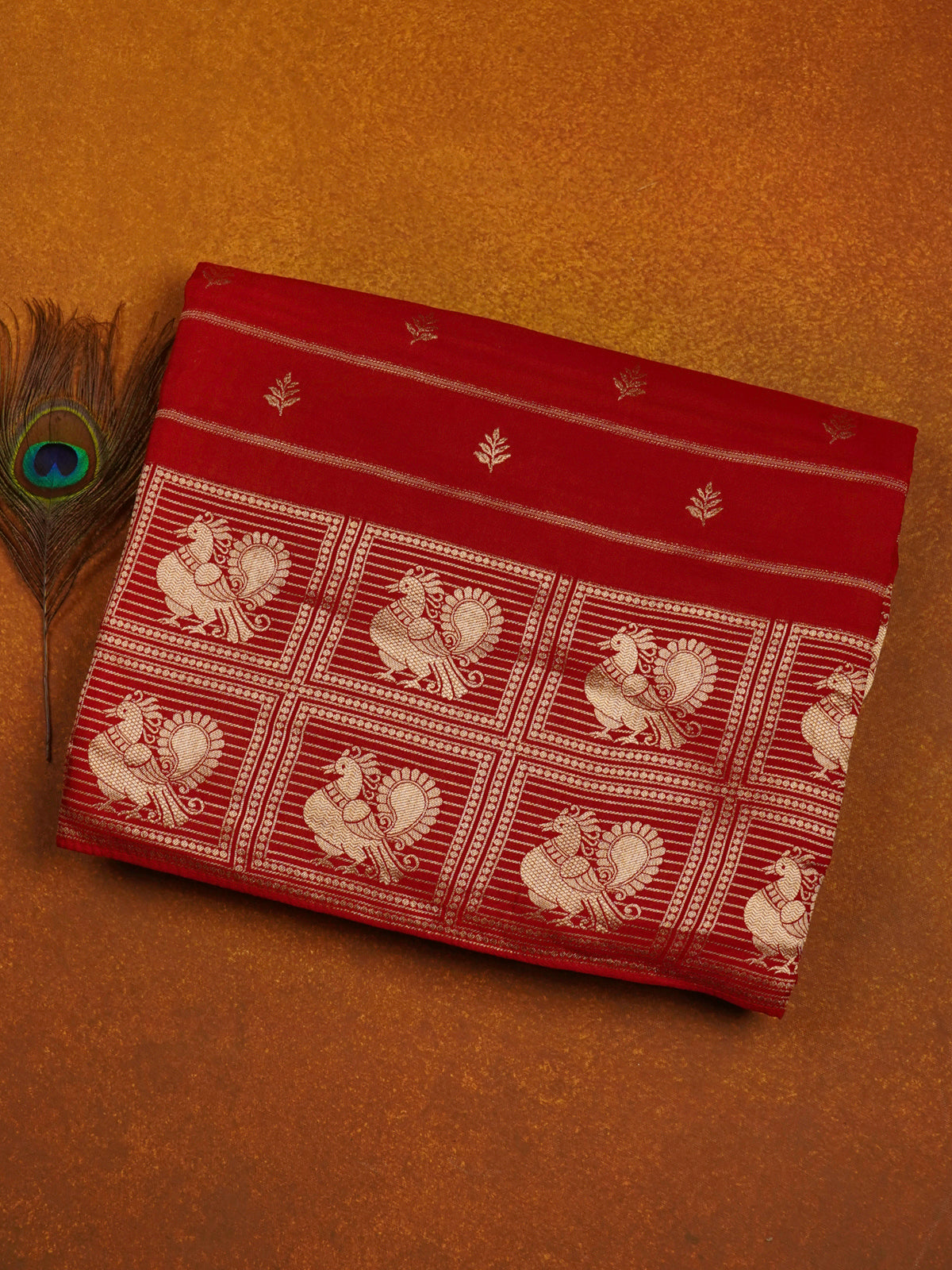 Red Banaras Dola Silk Saree