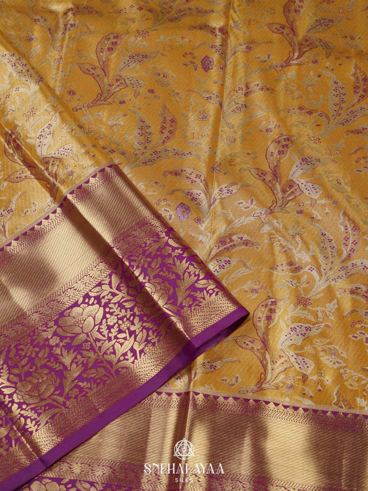 Yellow Art Silk Saree