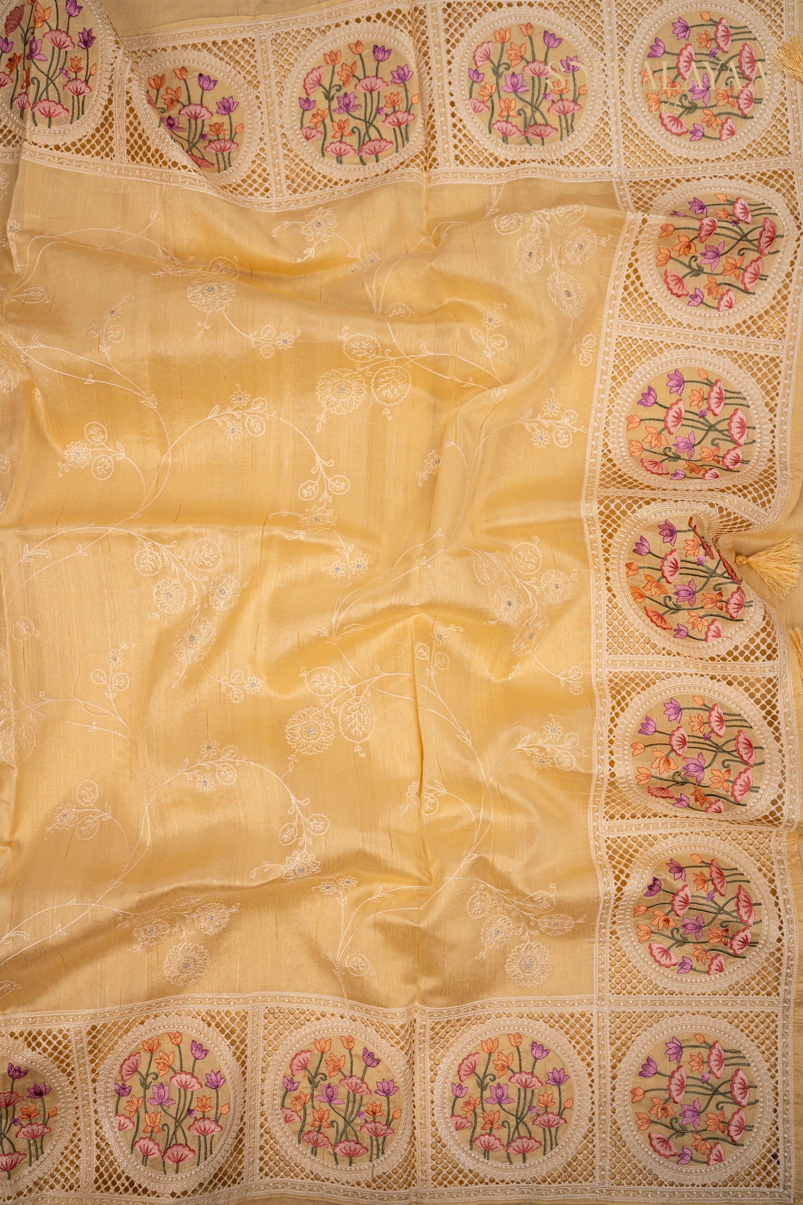 Beige Raw Silk Saree