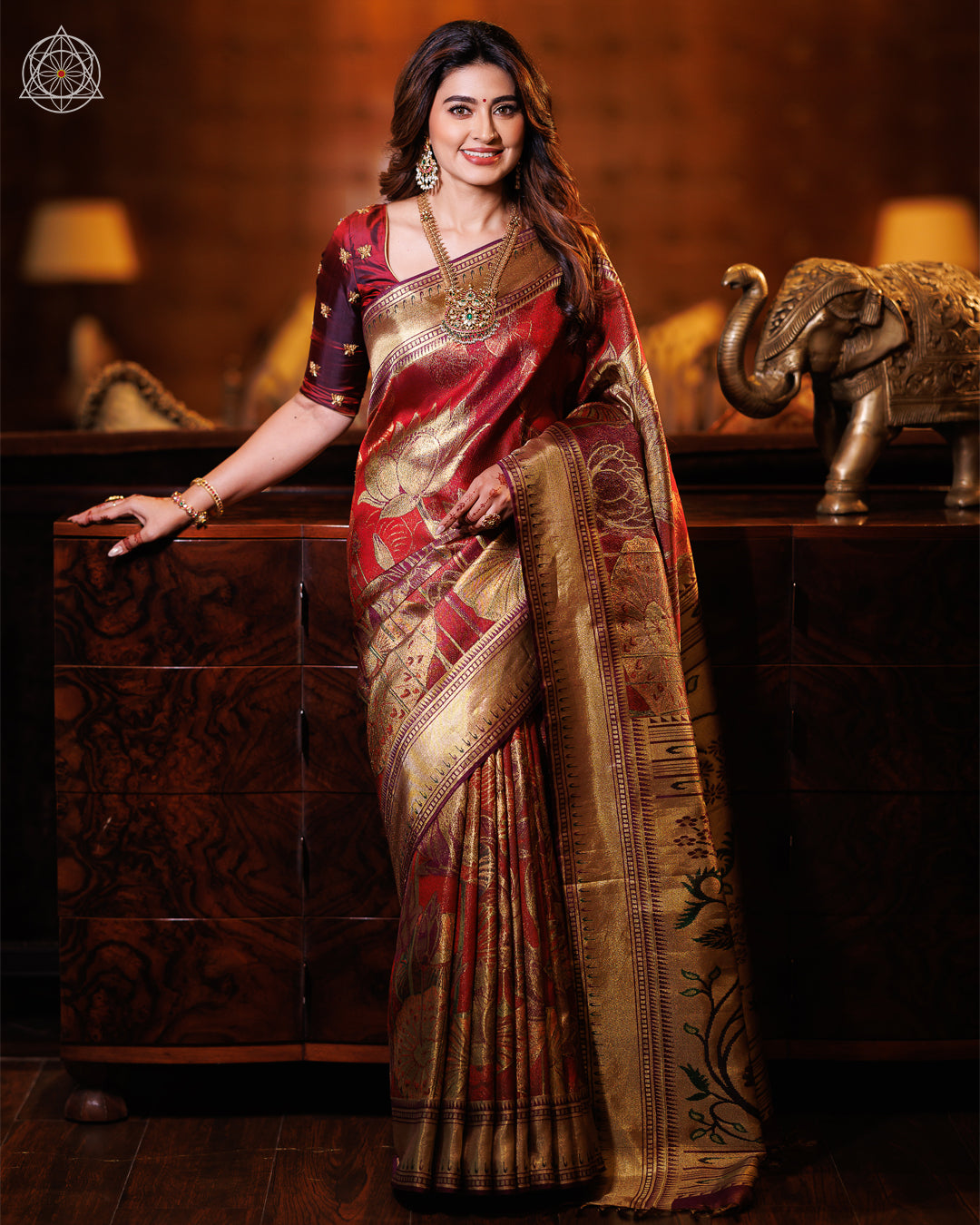 Maroon Kanjivaram Silk Saree