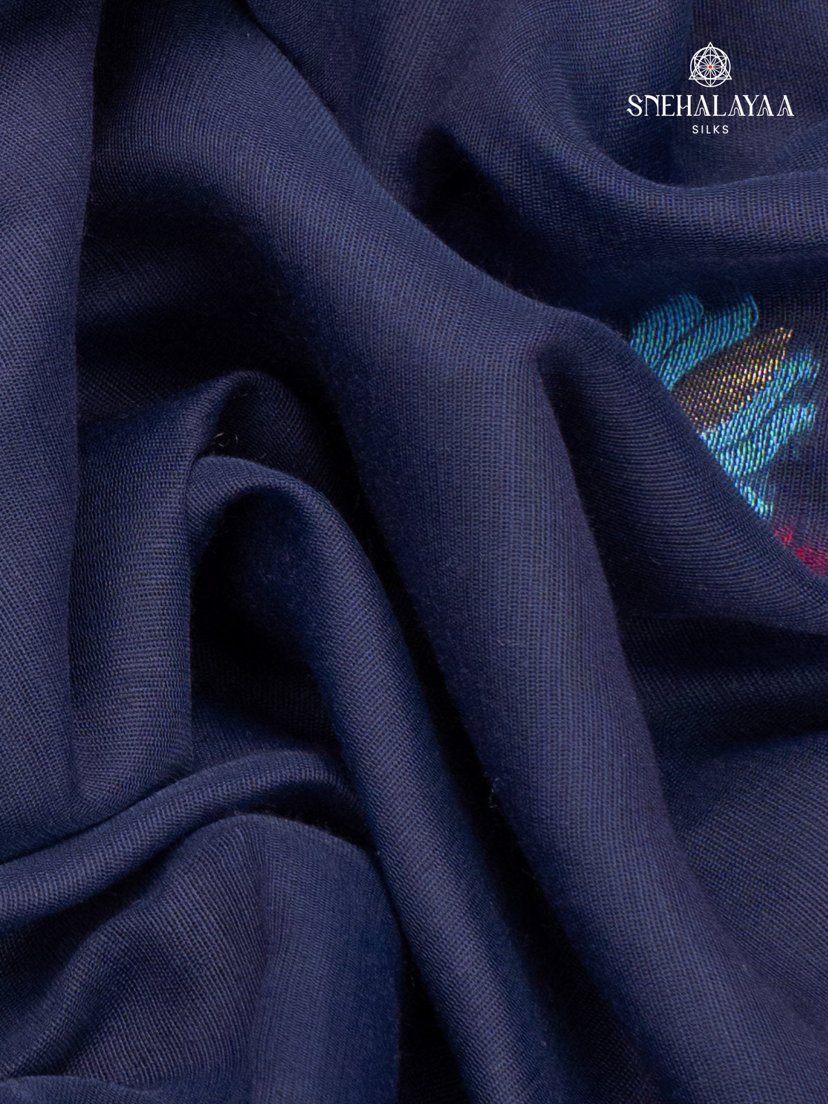 Navy Blue Munga Cotton Saree