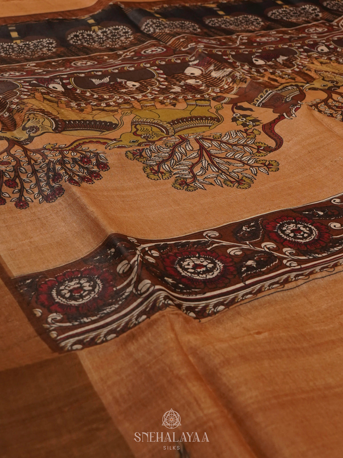 Mustard Tussar Saree