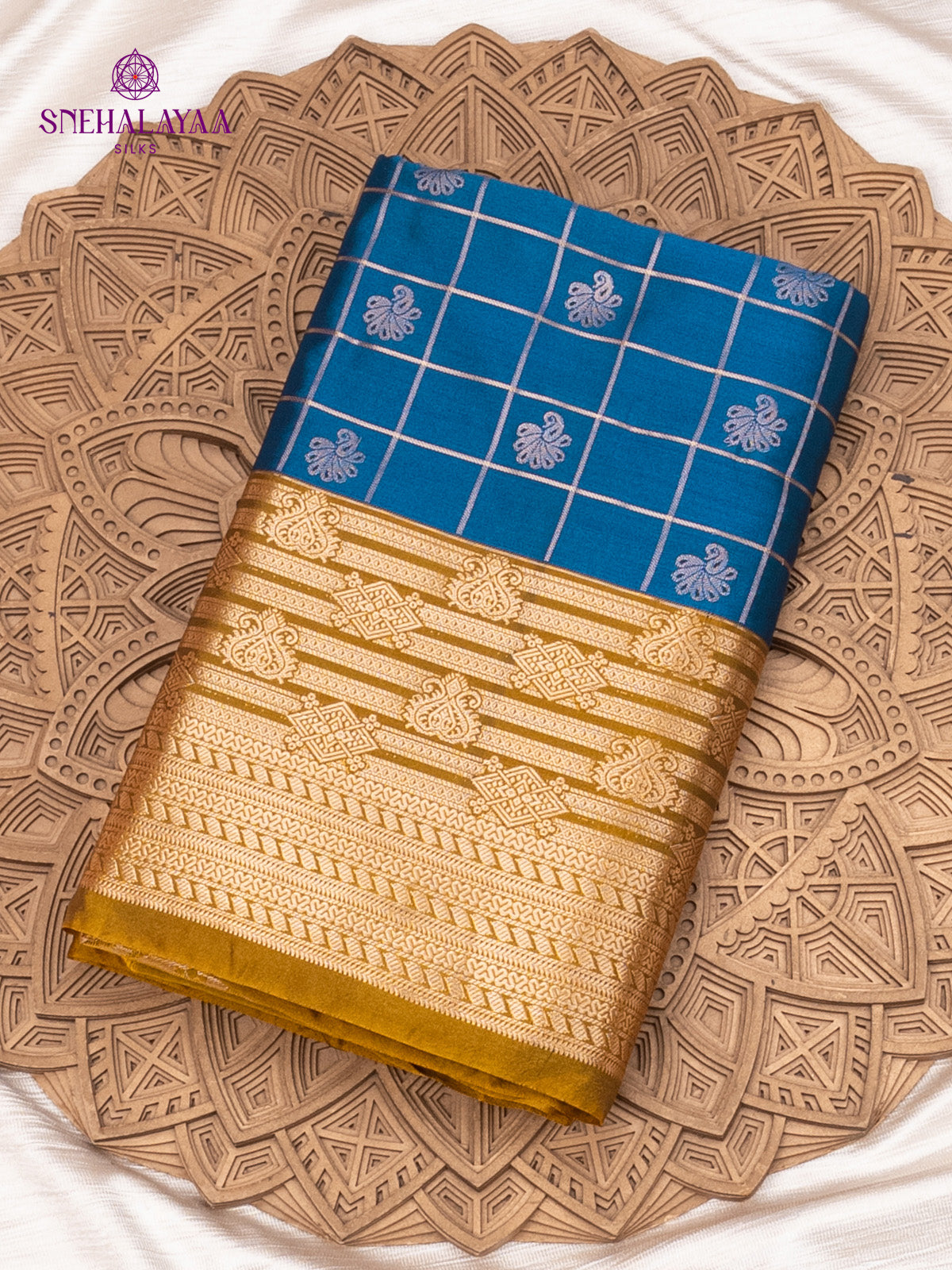 Teal Blue Soft Silk Saree