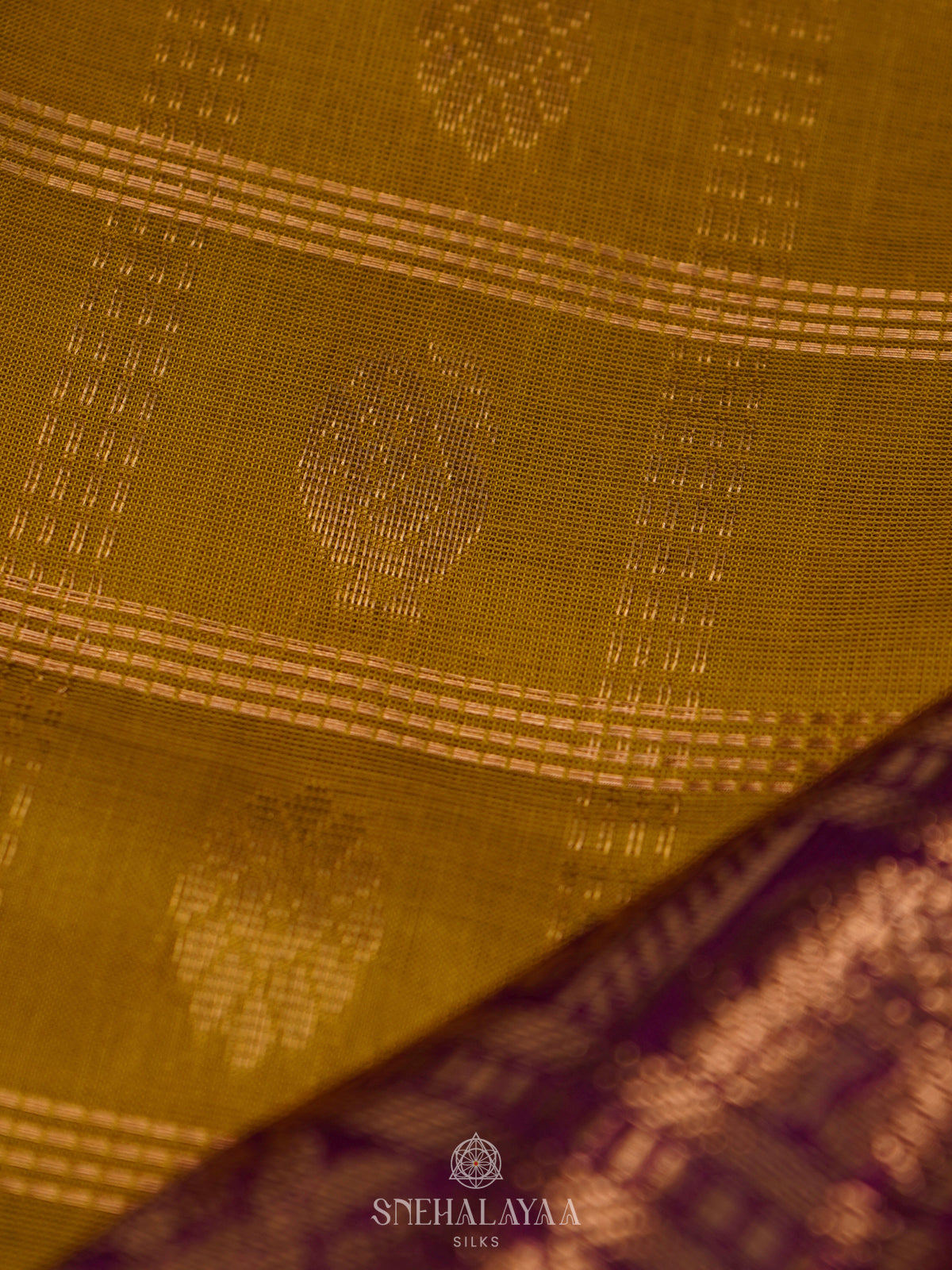 Mustard Kuppadam Silk Cotton Saree with Rich Zari Pallu