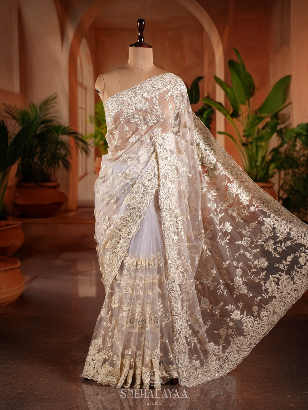 Pale Pink Designer Saree
