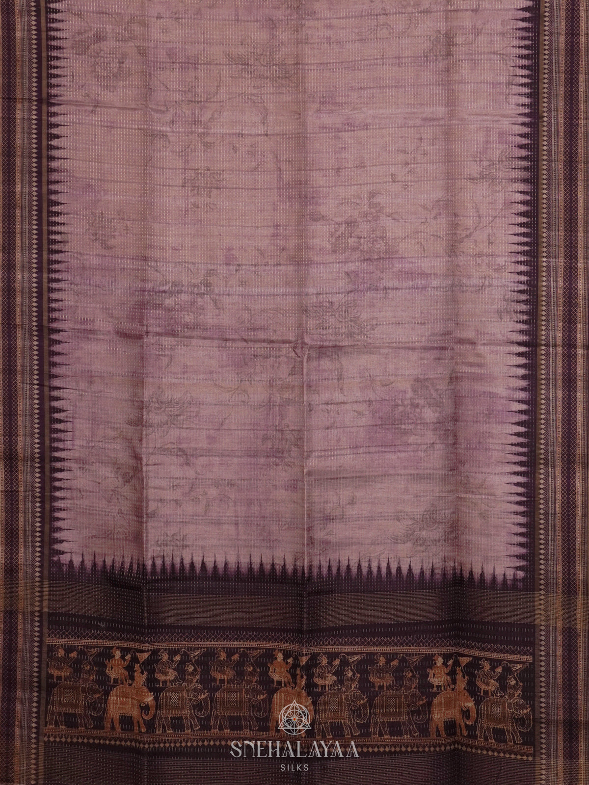 Mauve Rose Tussar Saree