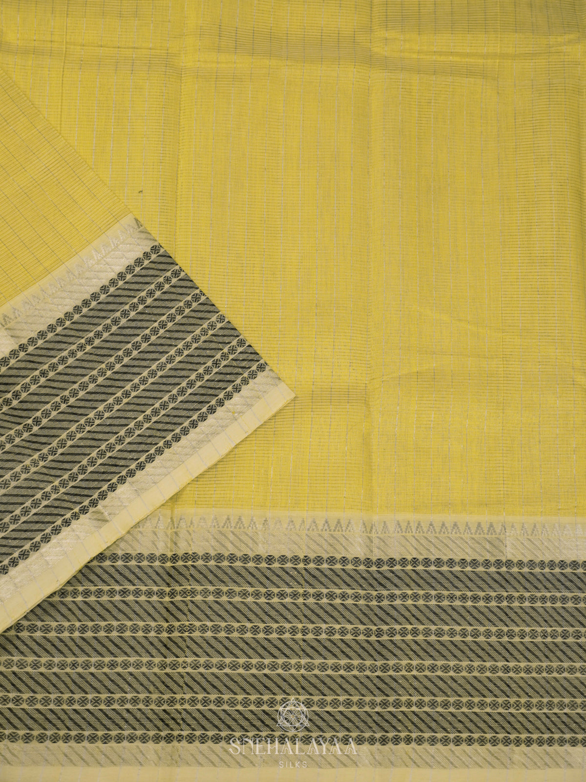 Pale Yellow Mangalagiri Silk Cotton Saree