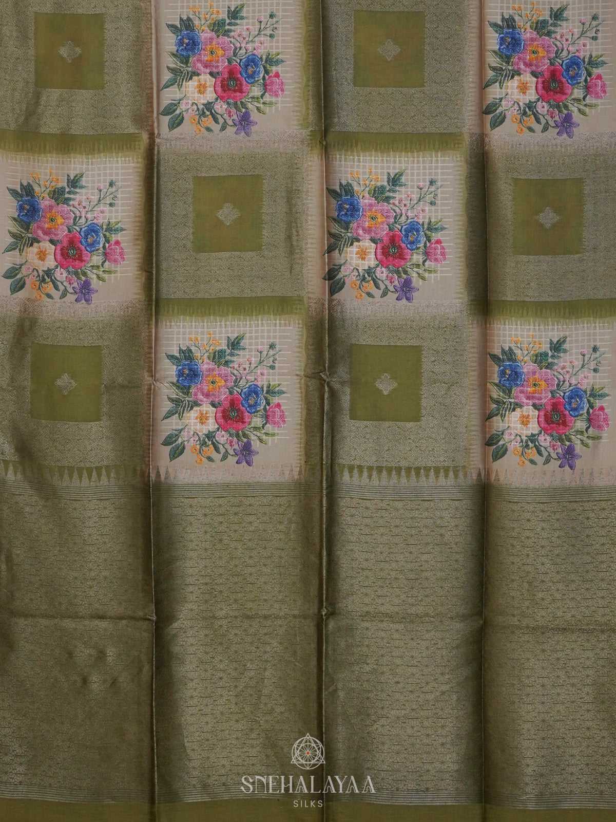 Olive Green Jute Saree
