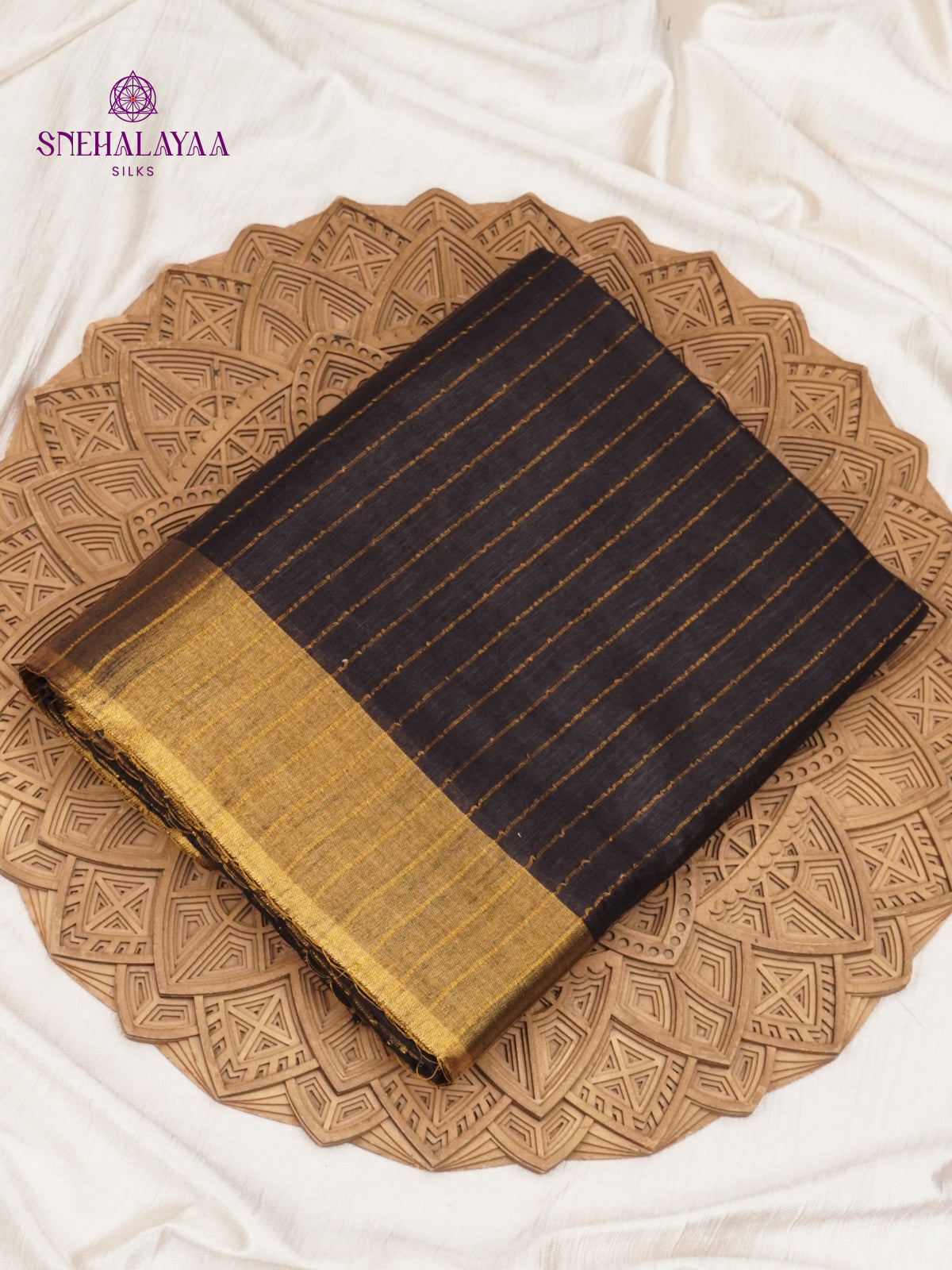 Black Bamboo Silk Saree