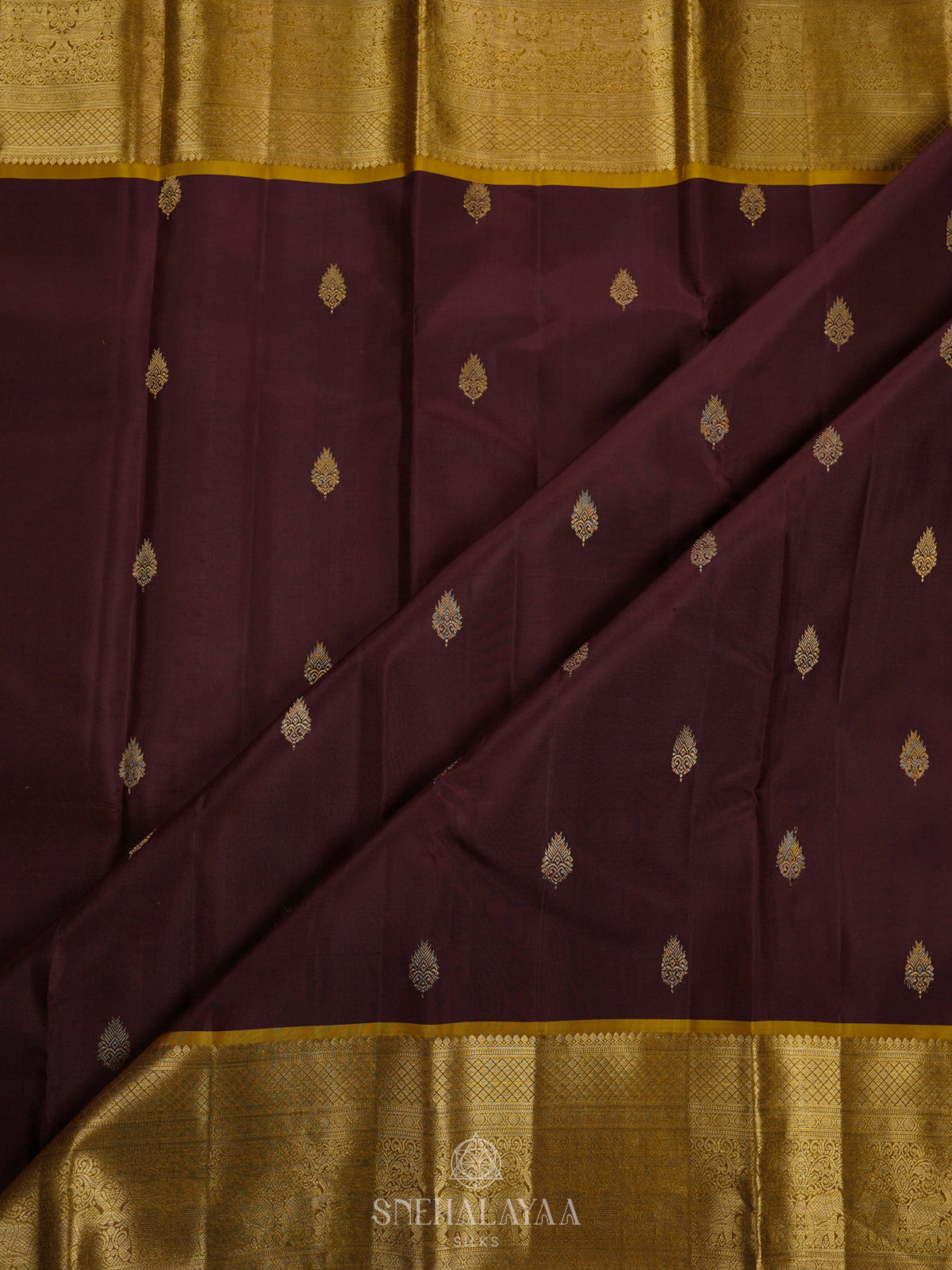 Burgundy Kanjivaram Silk Saree