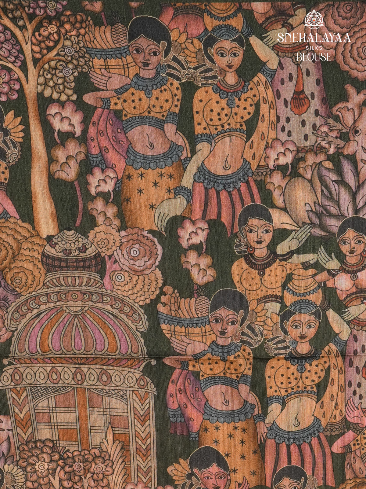 Cream Kalamkari Tussar Saree