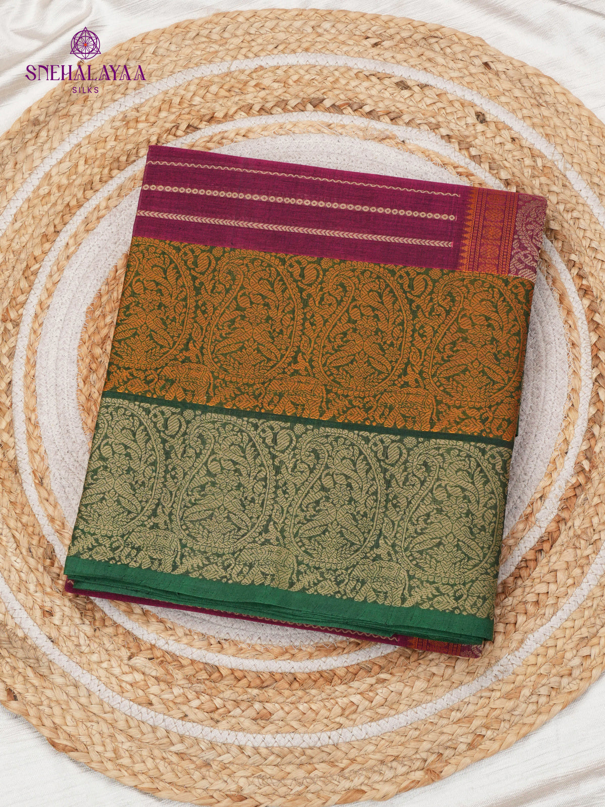 Magenta Venkatagiri Cotton Saree