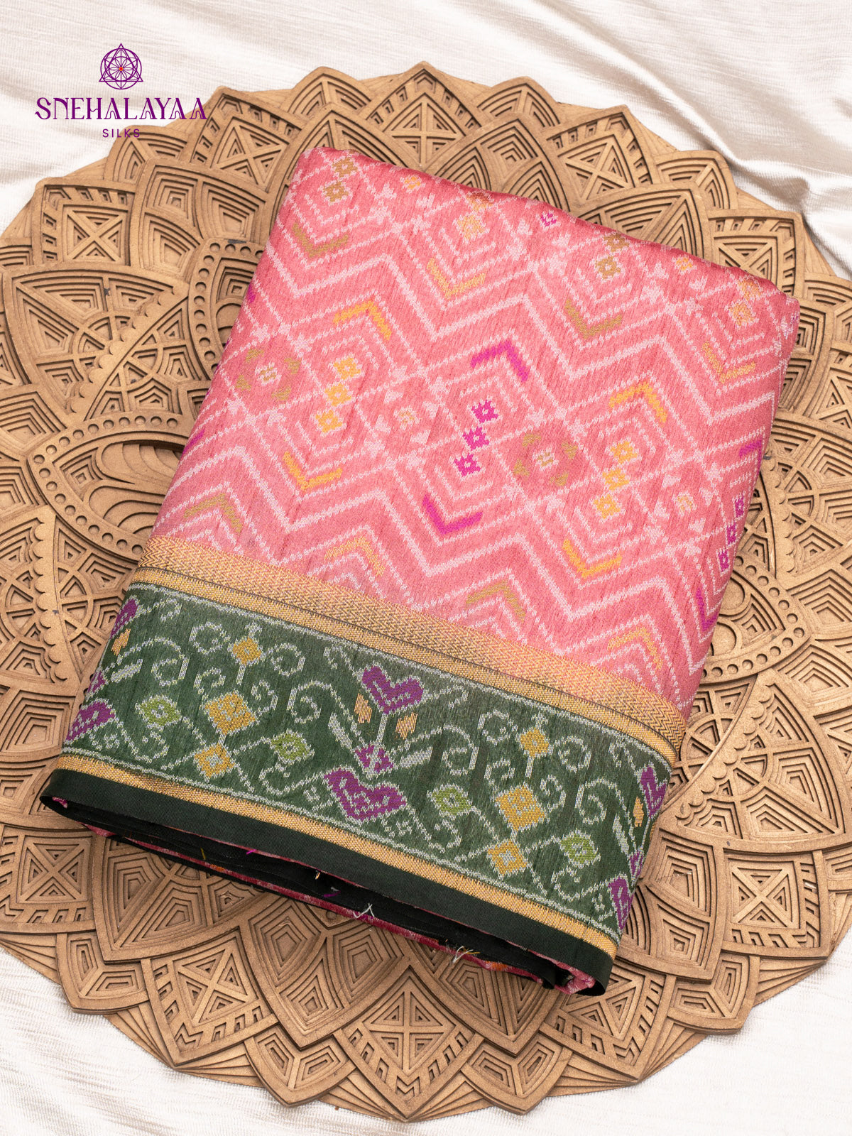 Lavender Ikat Silk Saree