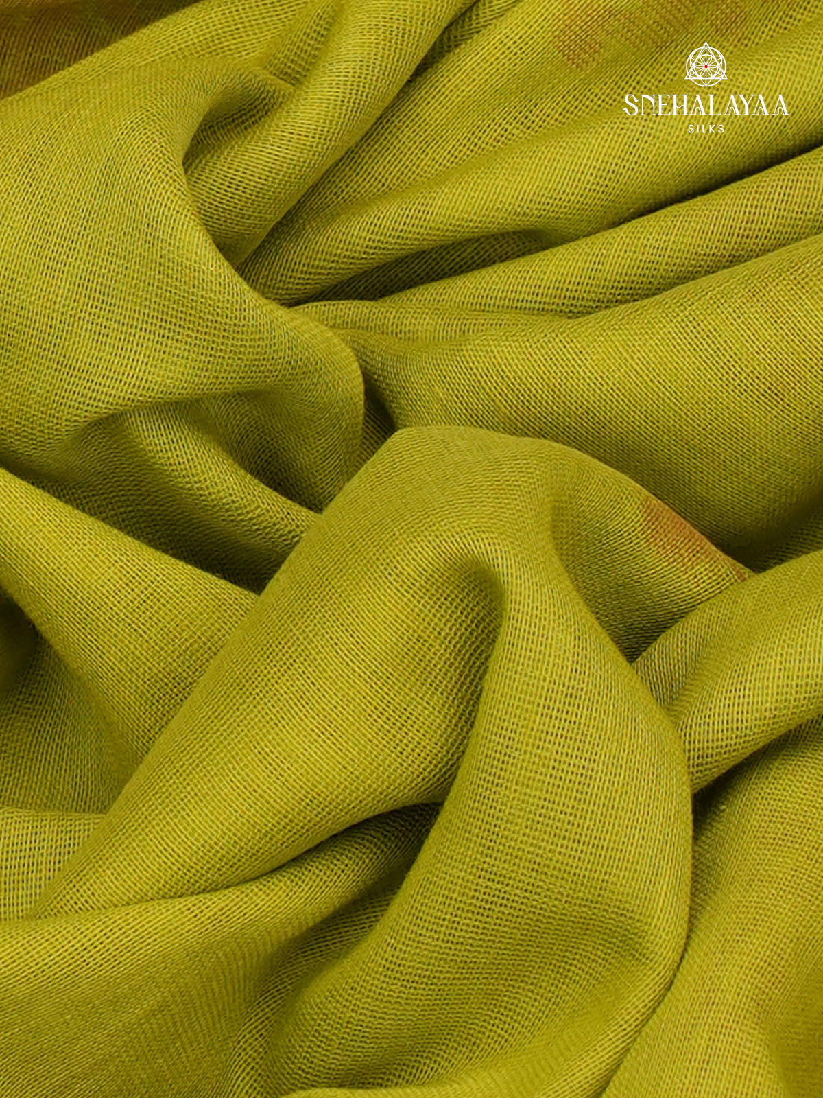 Lime Green Khadi Cotton Saree