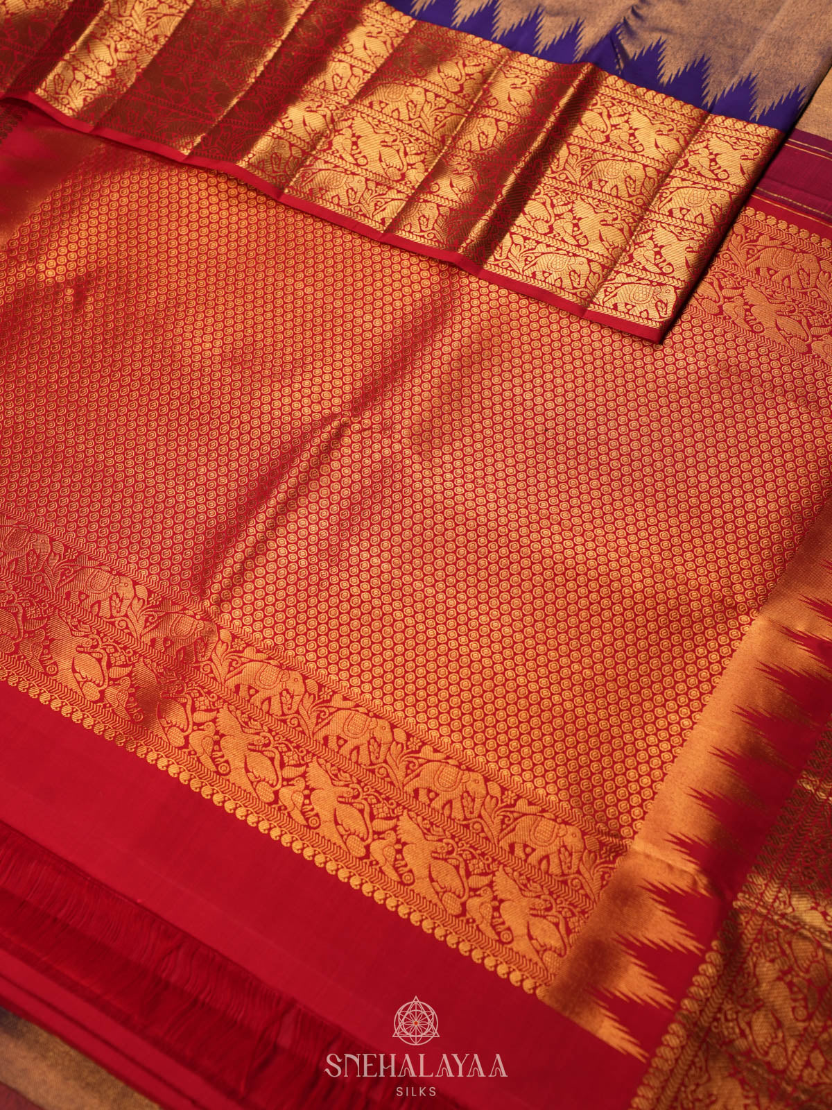 Navy Blue Kanjivaram Silk Saree