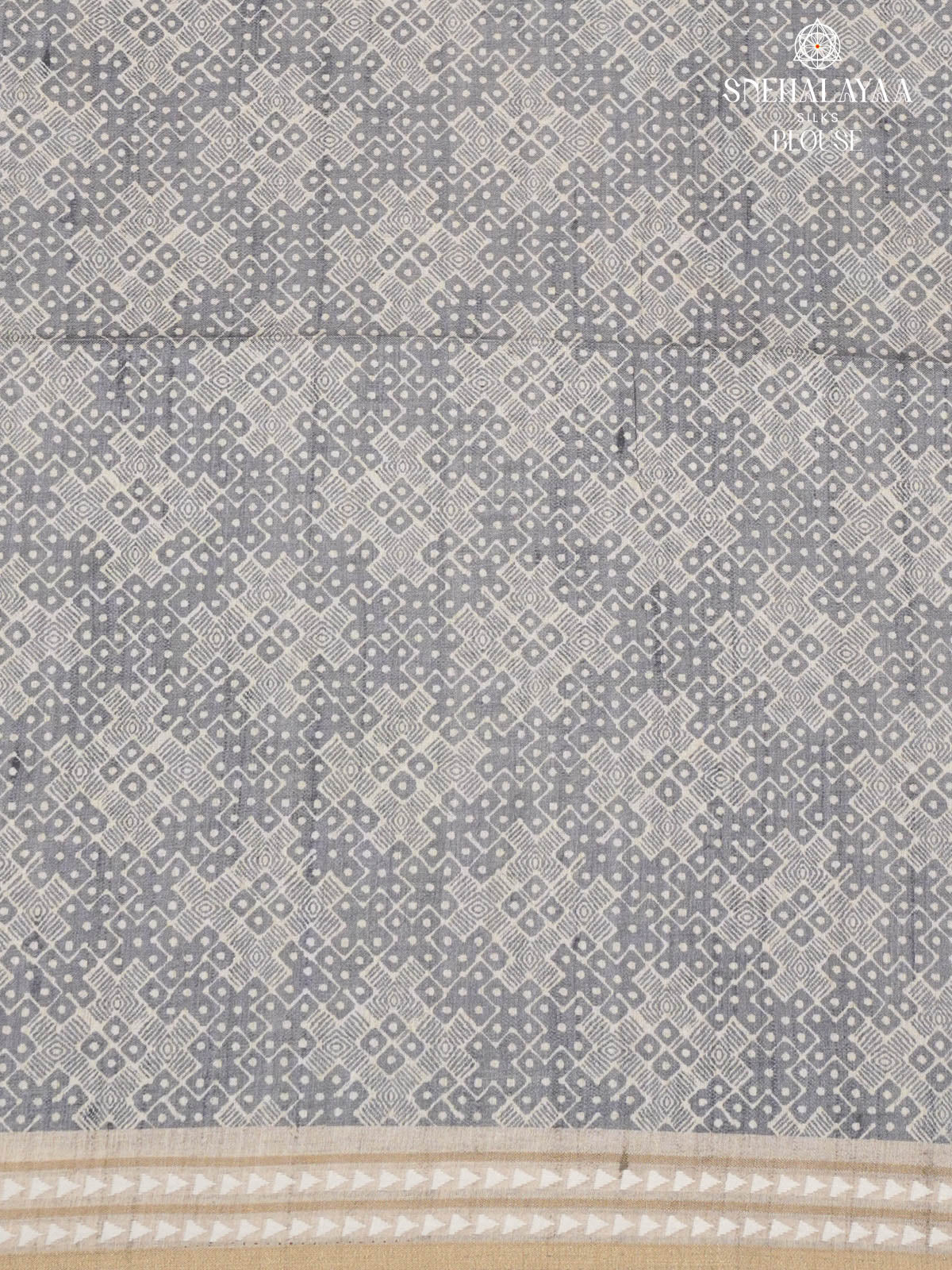 Off White Printed Tussar Saree