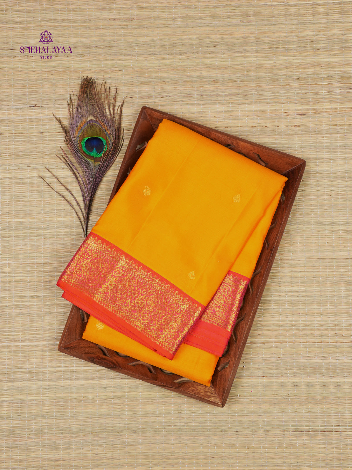 Mango Yellow Kanjivaram Silk Saree