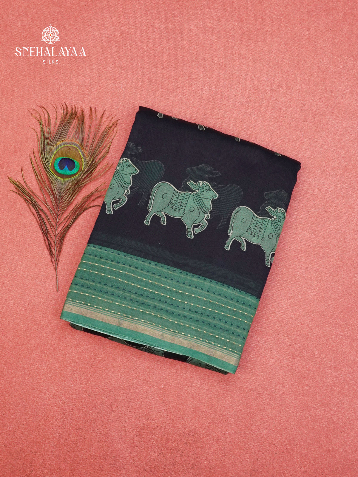 Black Chanderi Saree