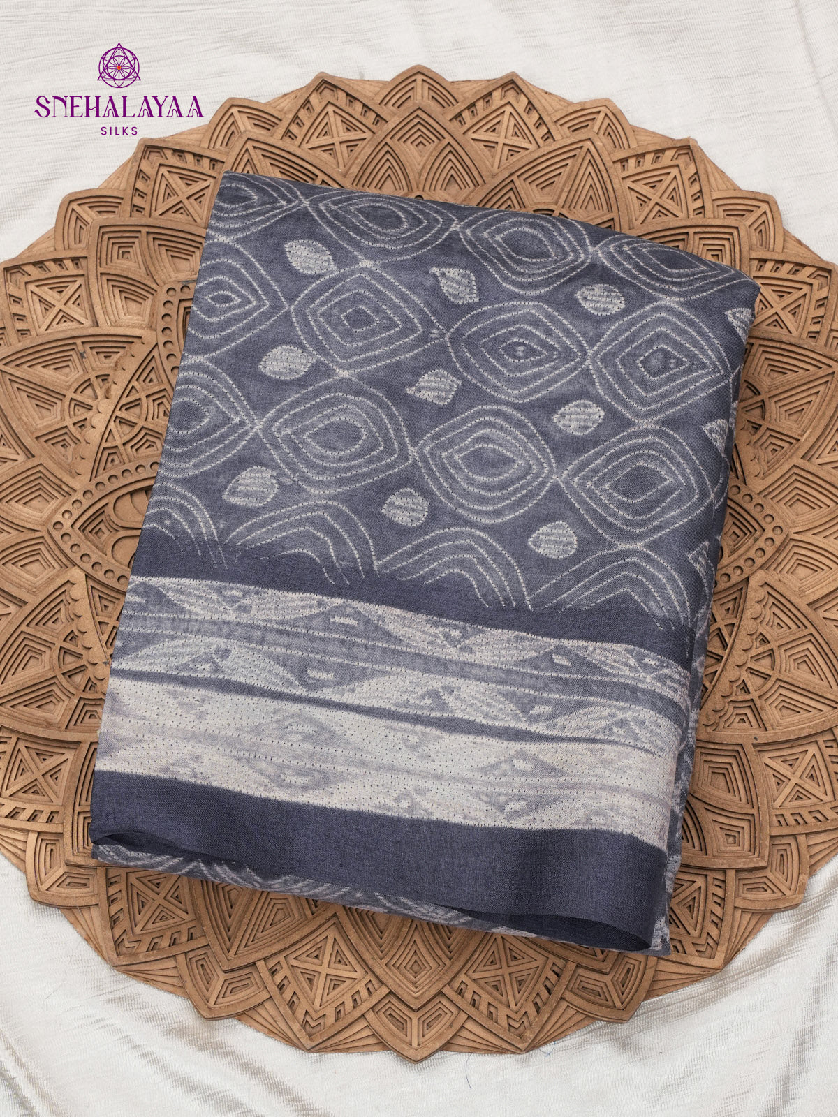 Grey KalamKari Hand Painted Saree