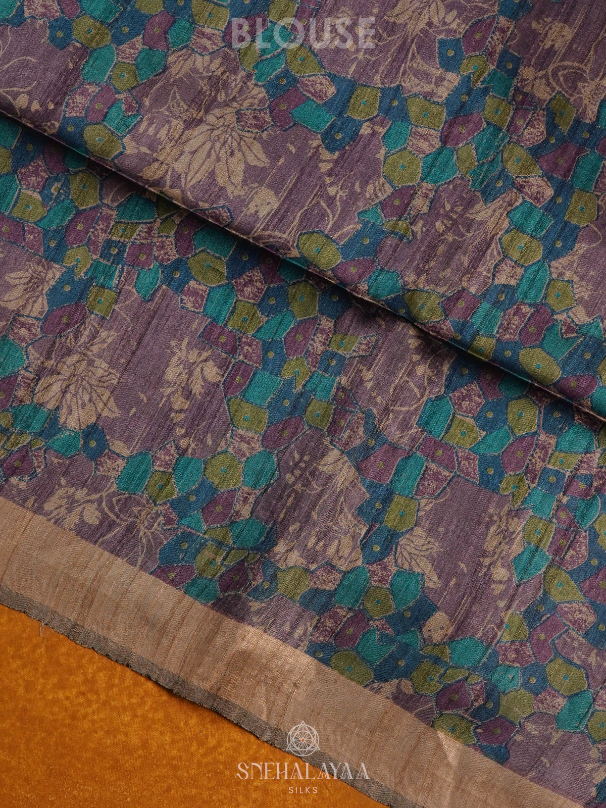 Navy Blue Tussar Saree
