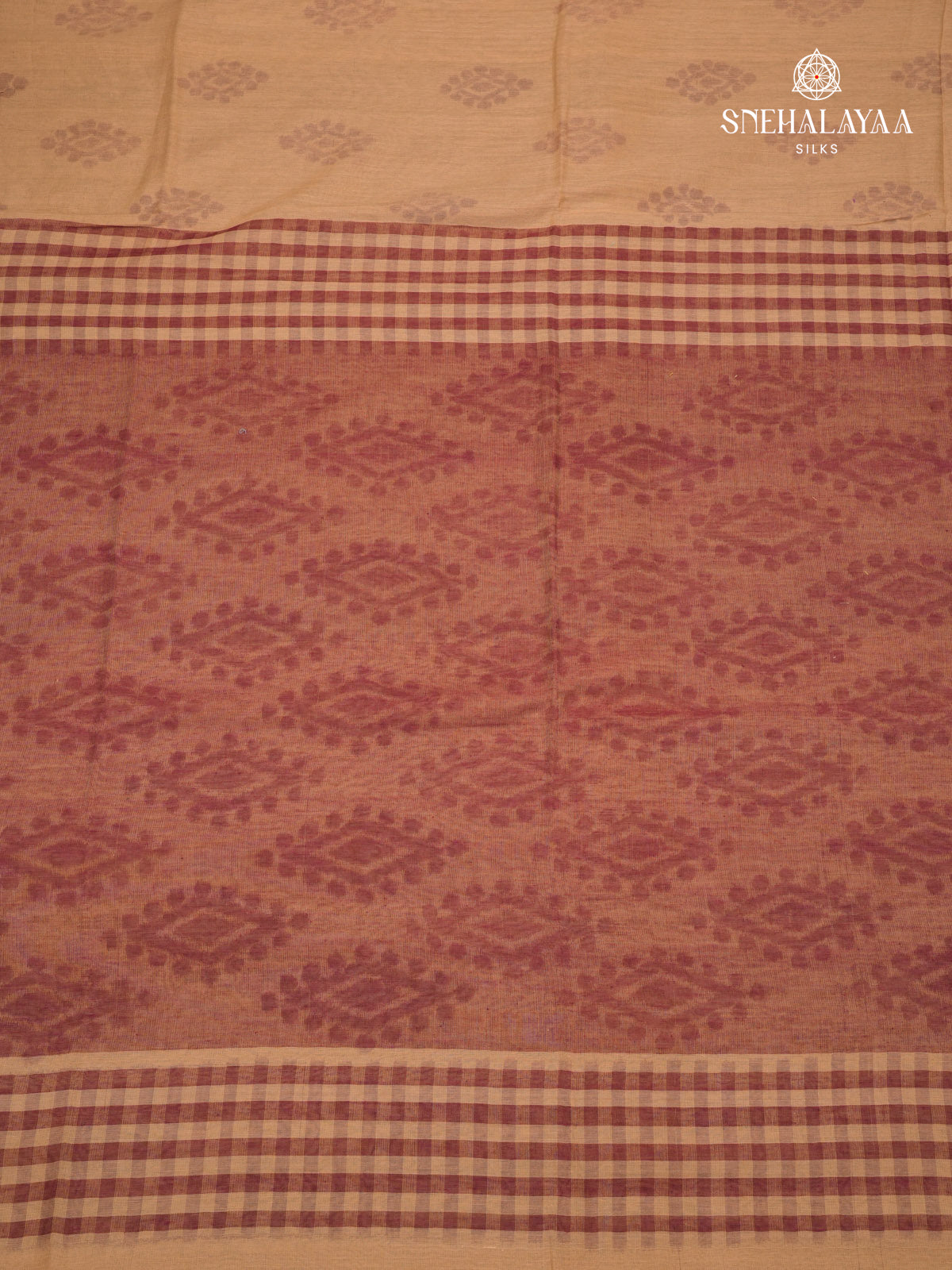 Peach Khadi Cotton Saree