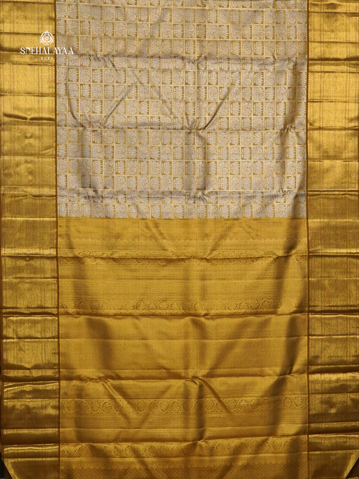Golden Kanjivaram Silk Saree
